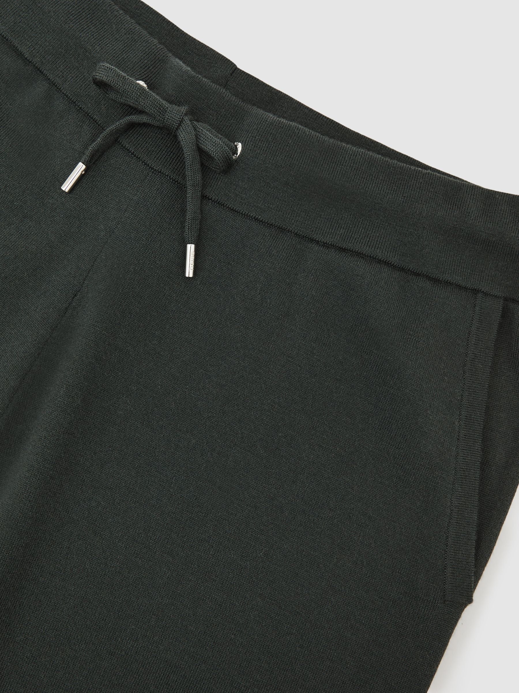 Wool-Blend Cuffed Joggers in Bottle Green - image 4