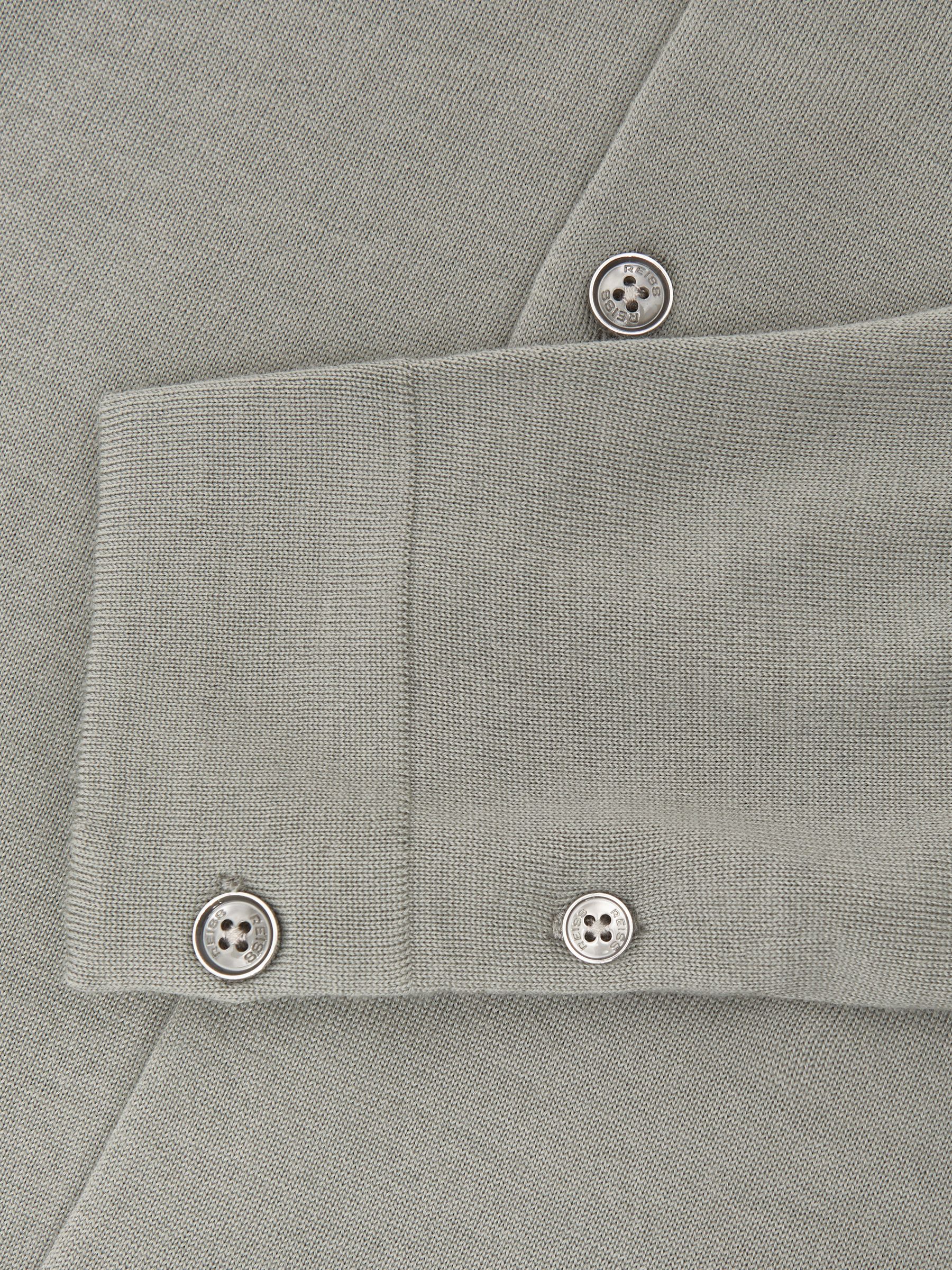 Vlněný kardigan se zapínáním na knoflíky z merino vlny v barvě Archer Zelená - Obrázek 6 z 6