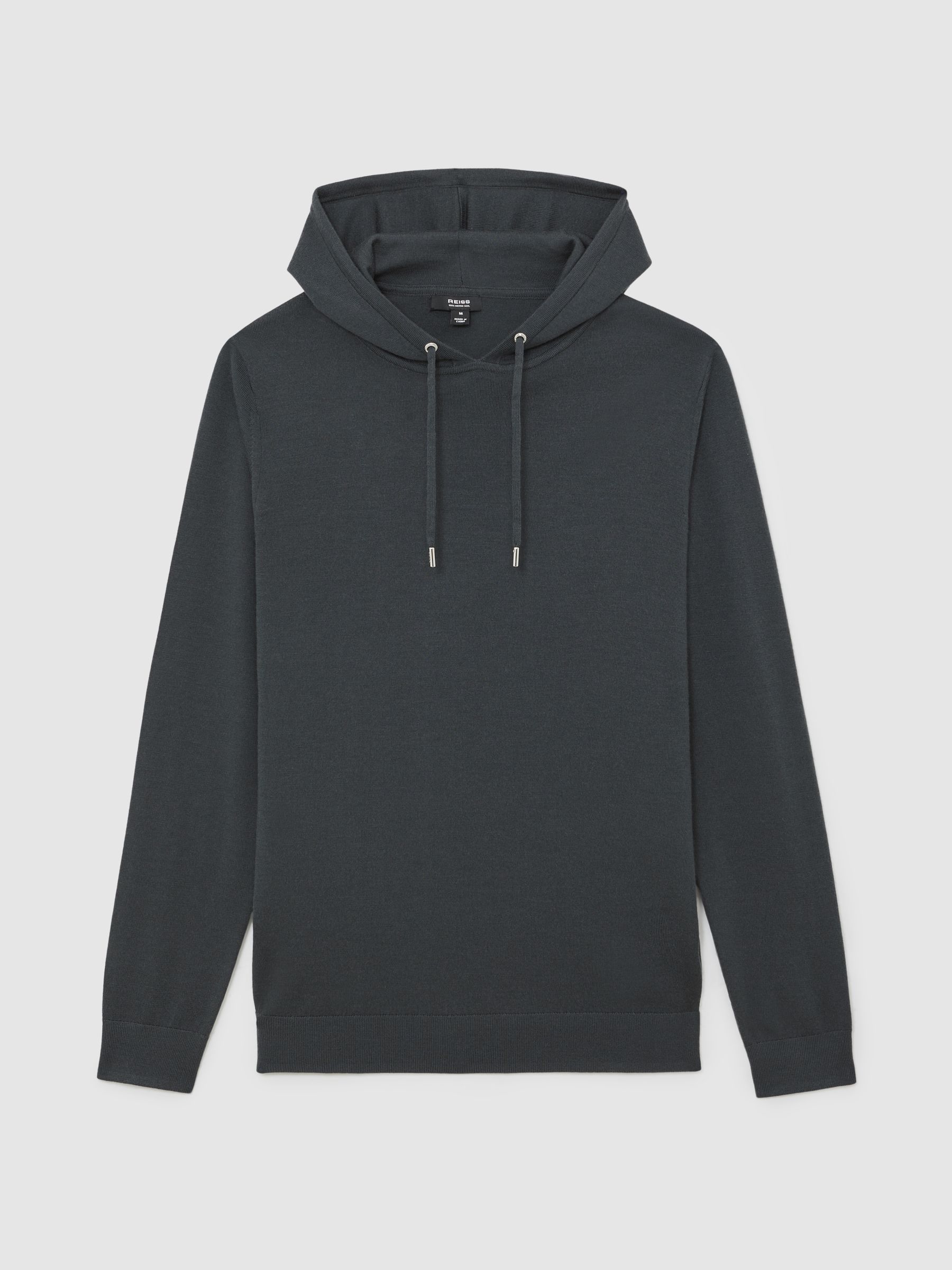 Wool Drawstring Hoodie in Bottle Green - image 1