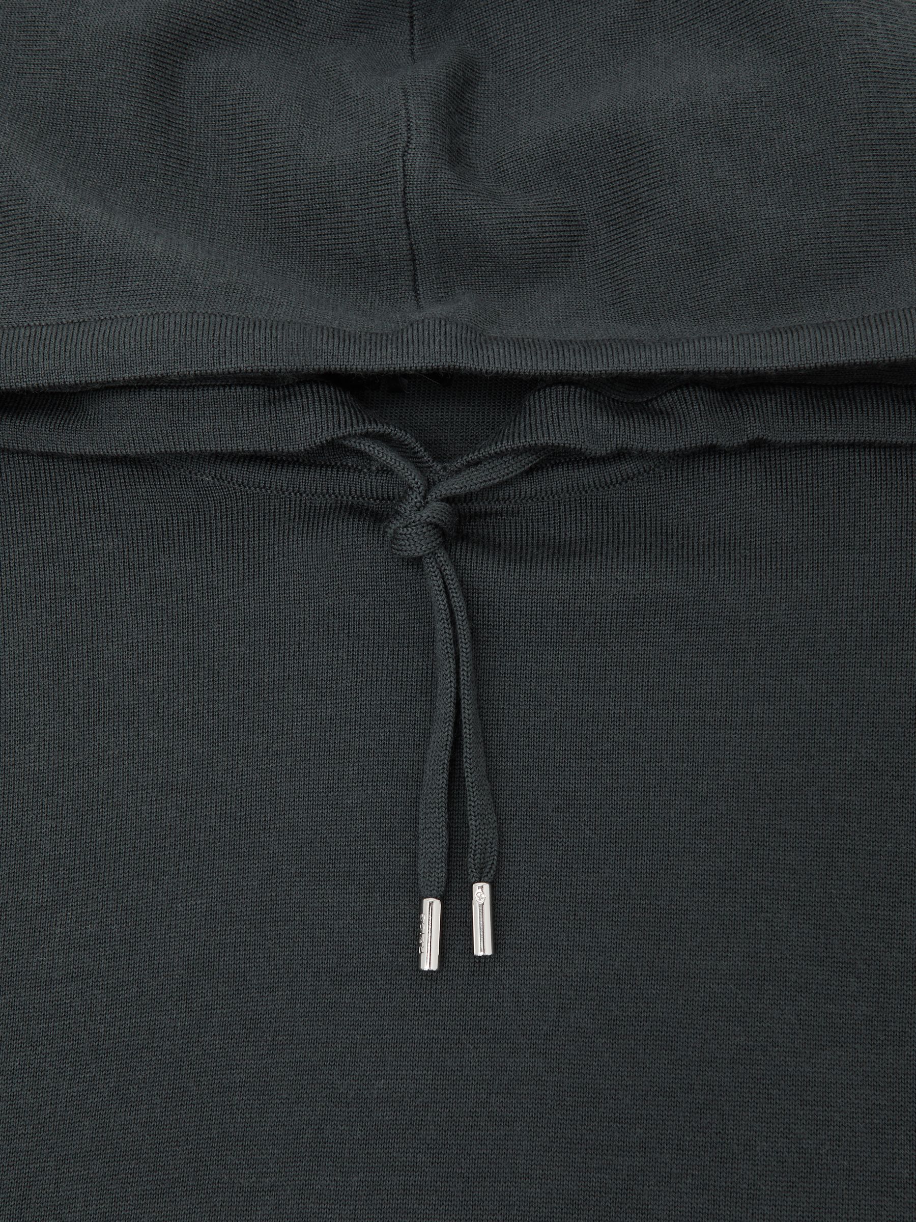 Wool Drawstring Hoodie in Bottle Green - image 3