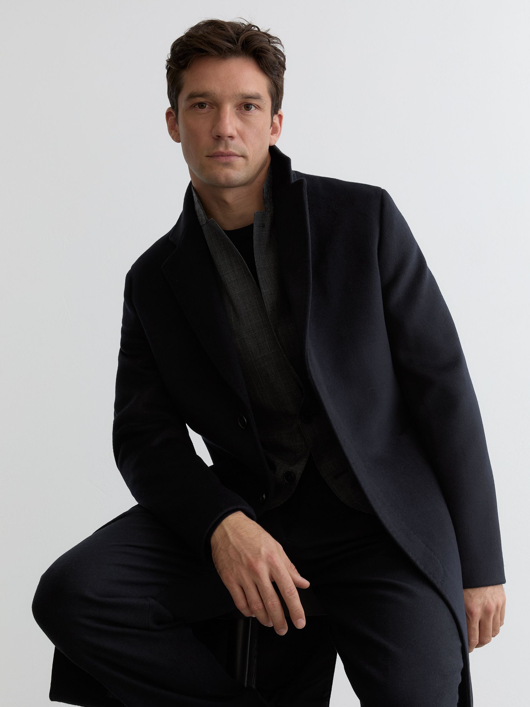 Wool-blend Single-breasted Overcoat