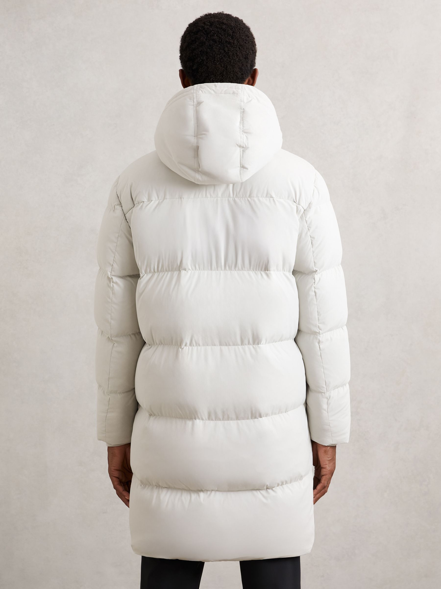 Longline Quilted Puffer Jacket in Light Stone - image 5