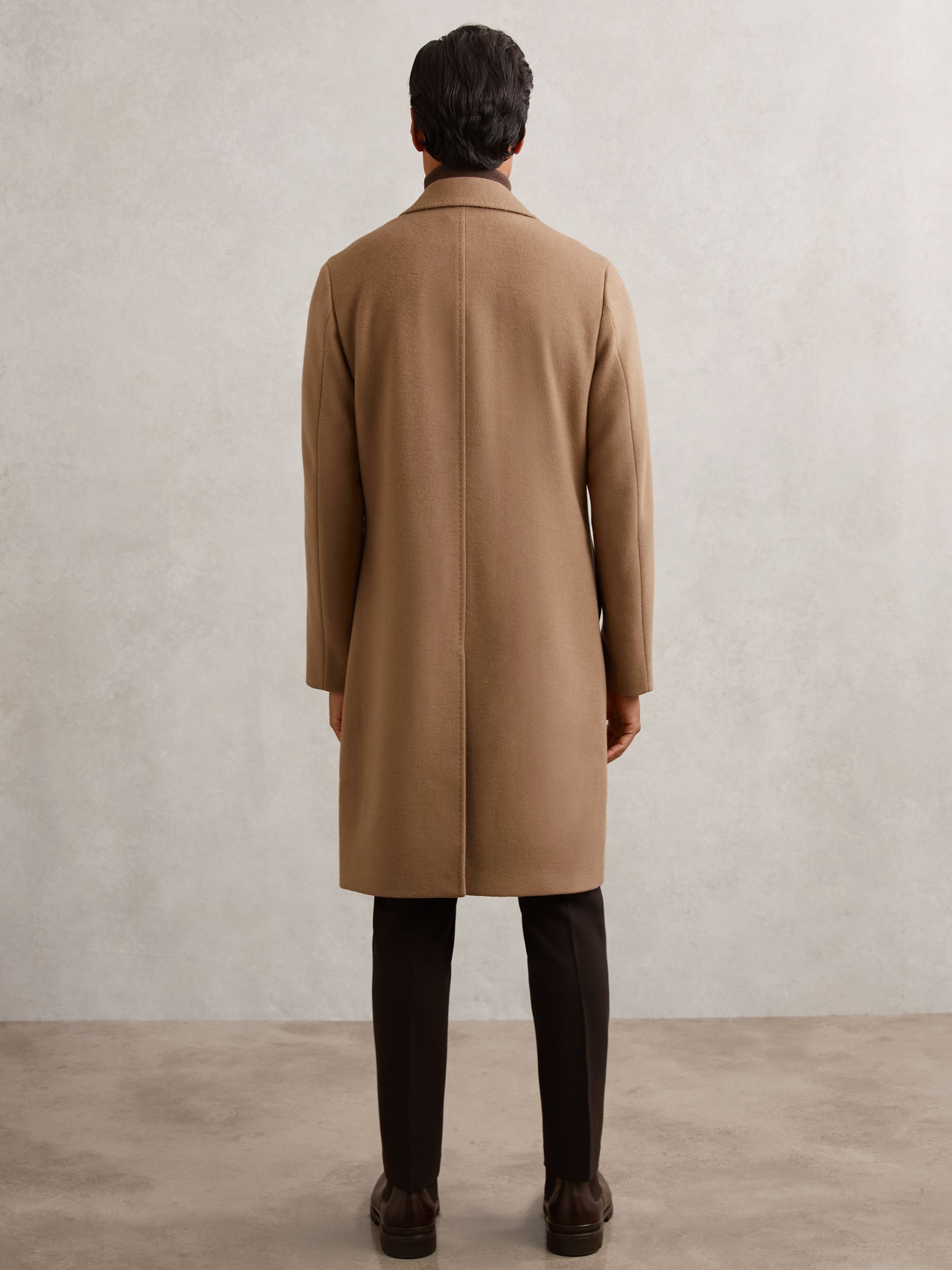 Wool-Blend Single-Breasted Overcoat in Camel - image 4