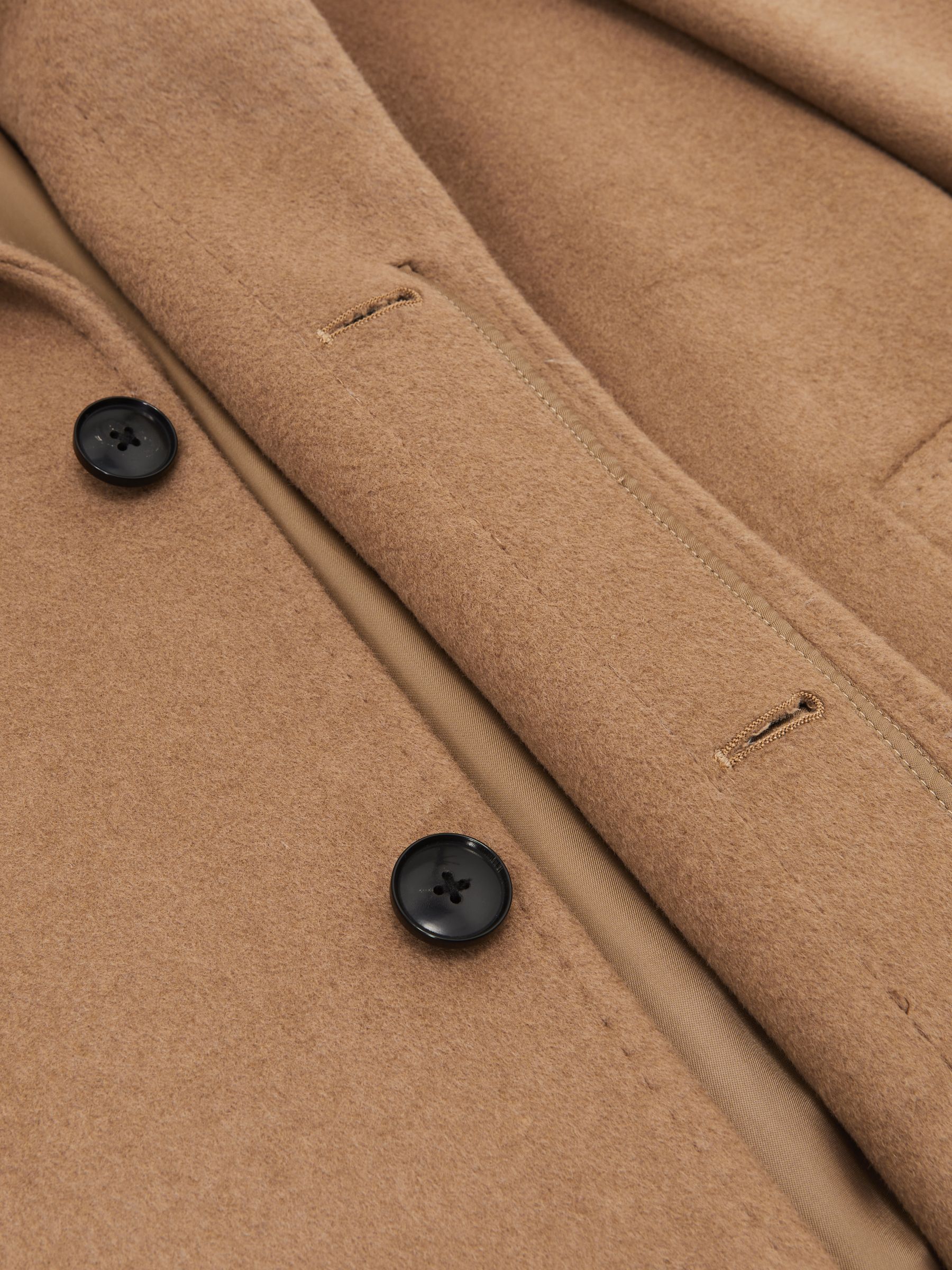 Wool-Blend Single-Breasted Overcoat in Camel - image 3