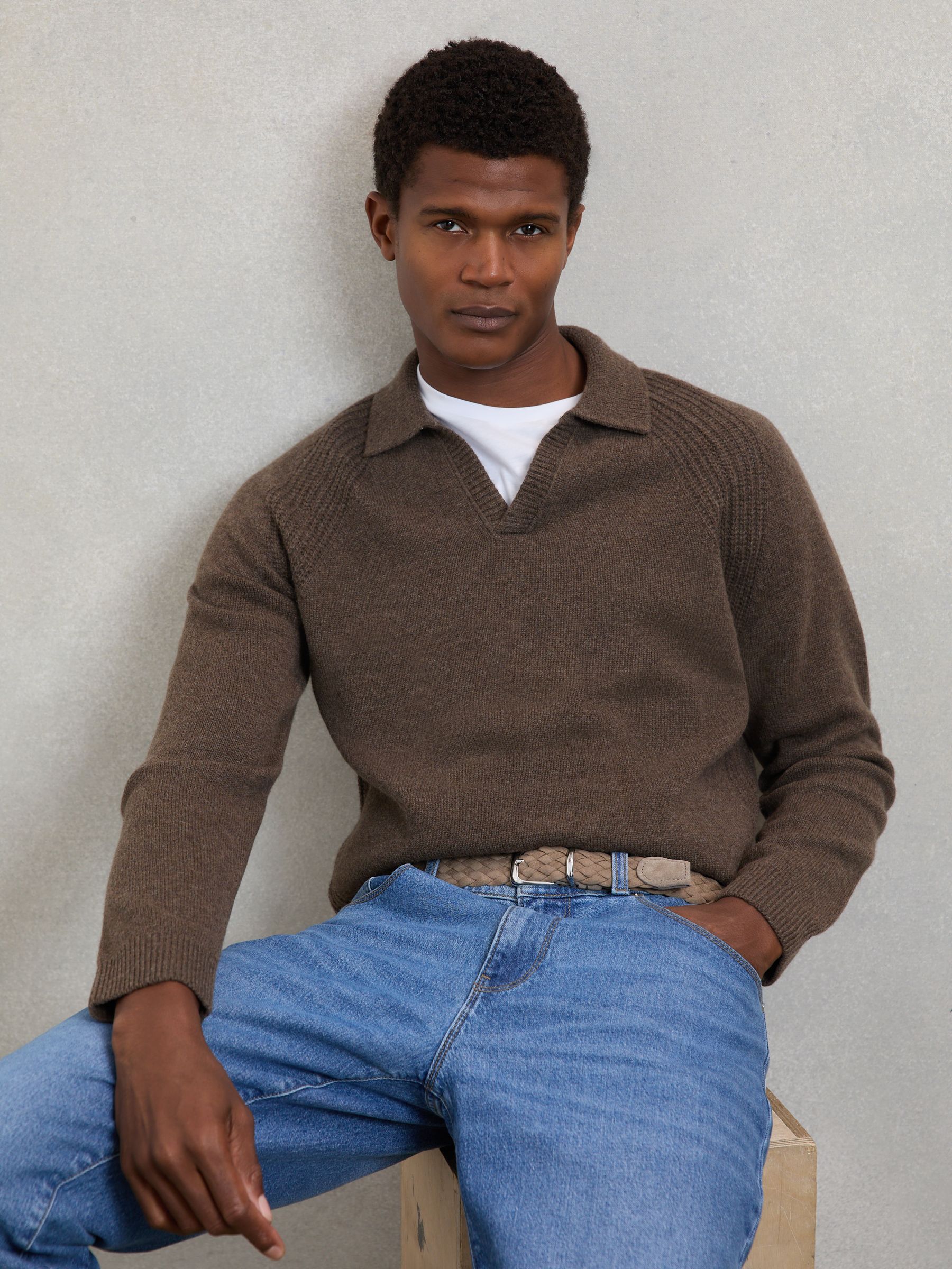 Suede Woven Belt in Light Stone - Image 2 of 4