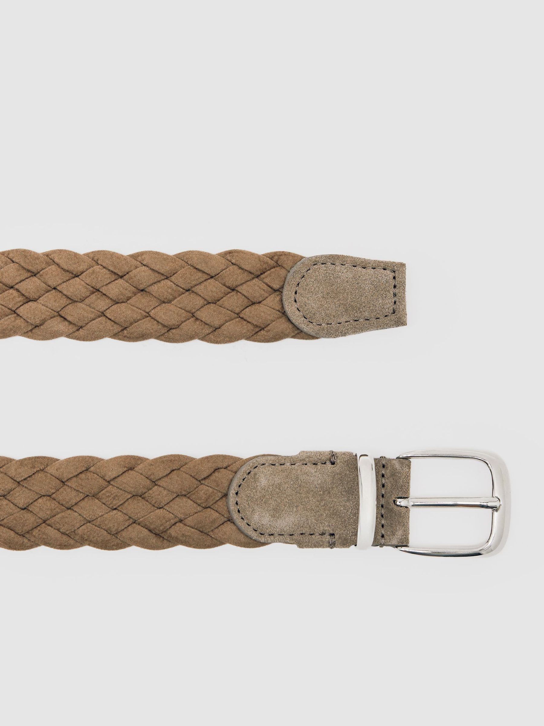Suede Woven Belt in Light Stone - Image 3 of 4