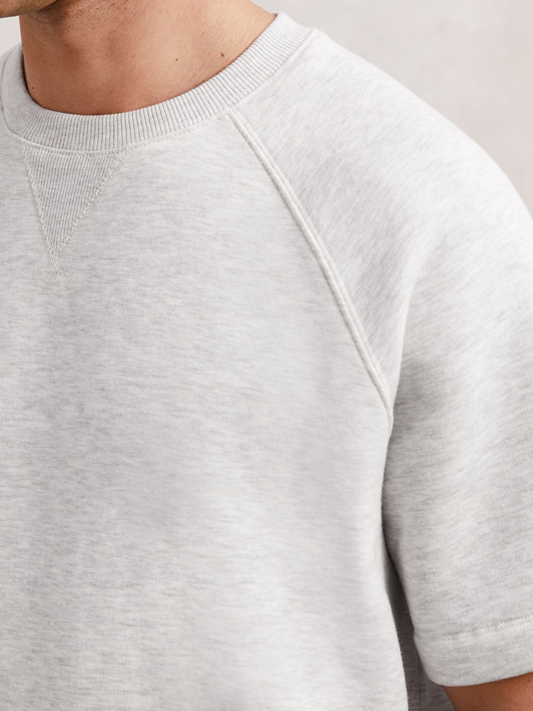 Cotton-Blend Oversize Raglan T-shirt in Soft Grey - image 5