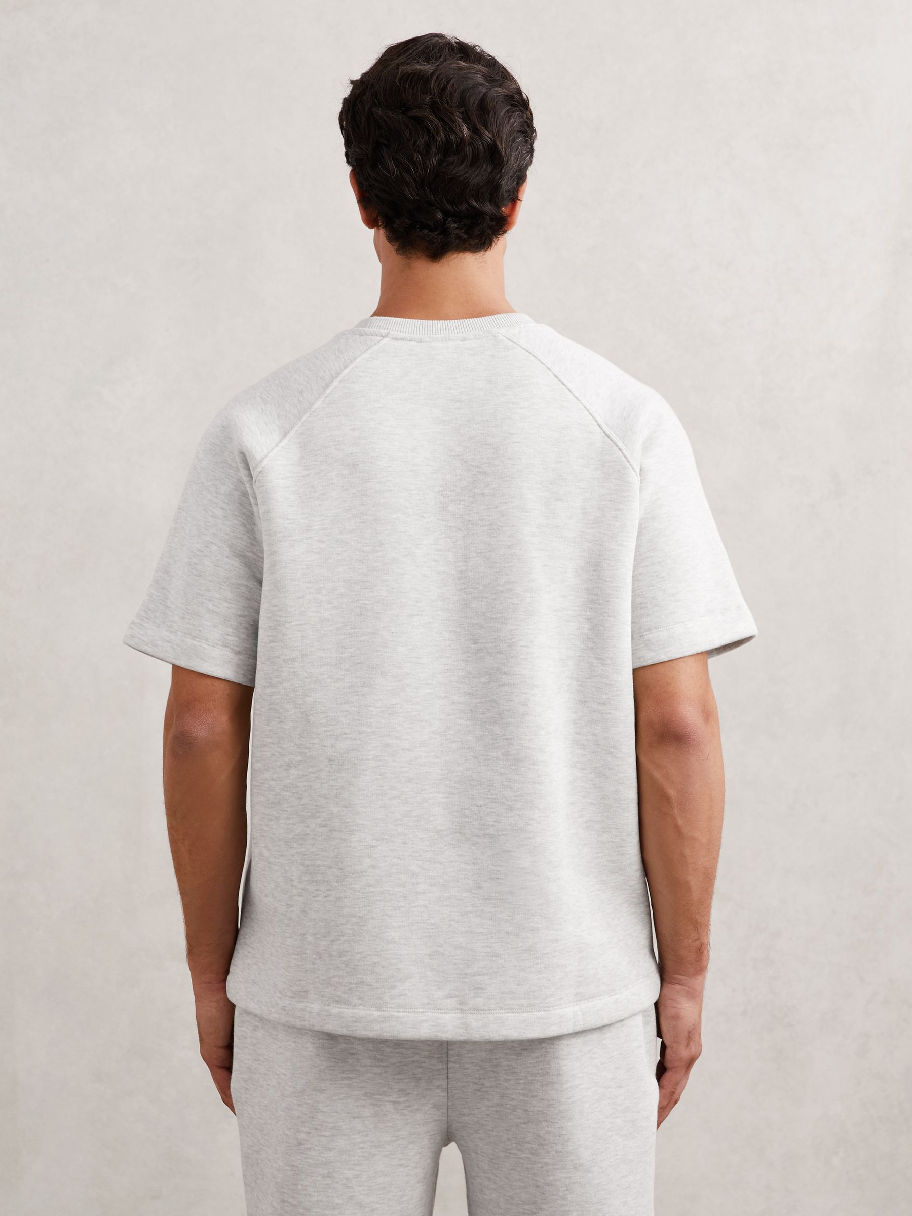 Cotton-Blend Oversize Raglan T-shirt in Soft Grey - image 4