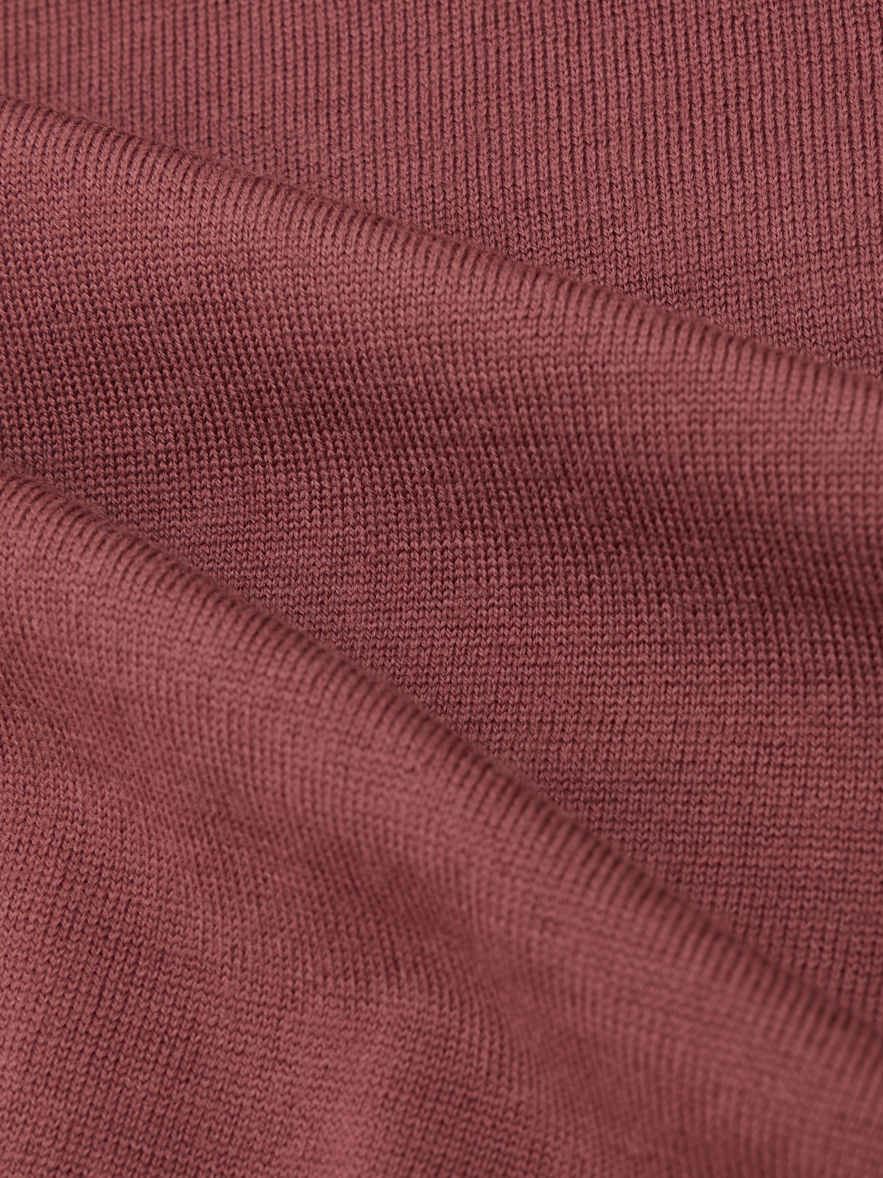 Merino Wool Crew Neck Jumper in Raspberry Pink - Image 6 of 6