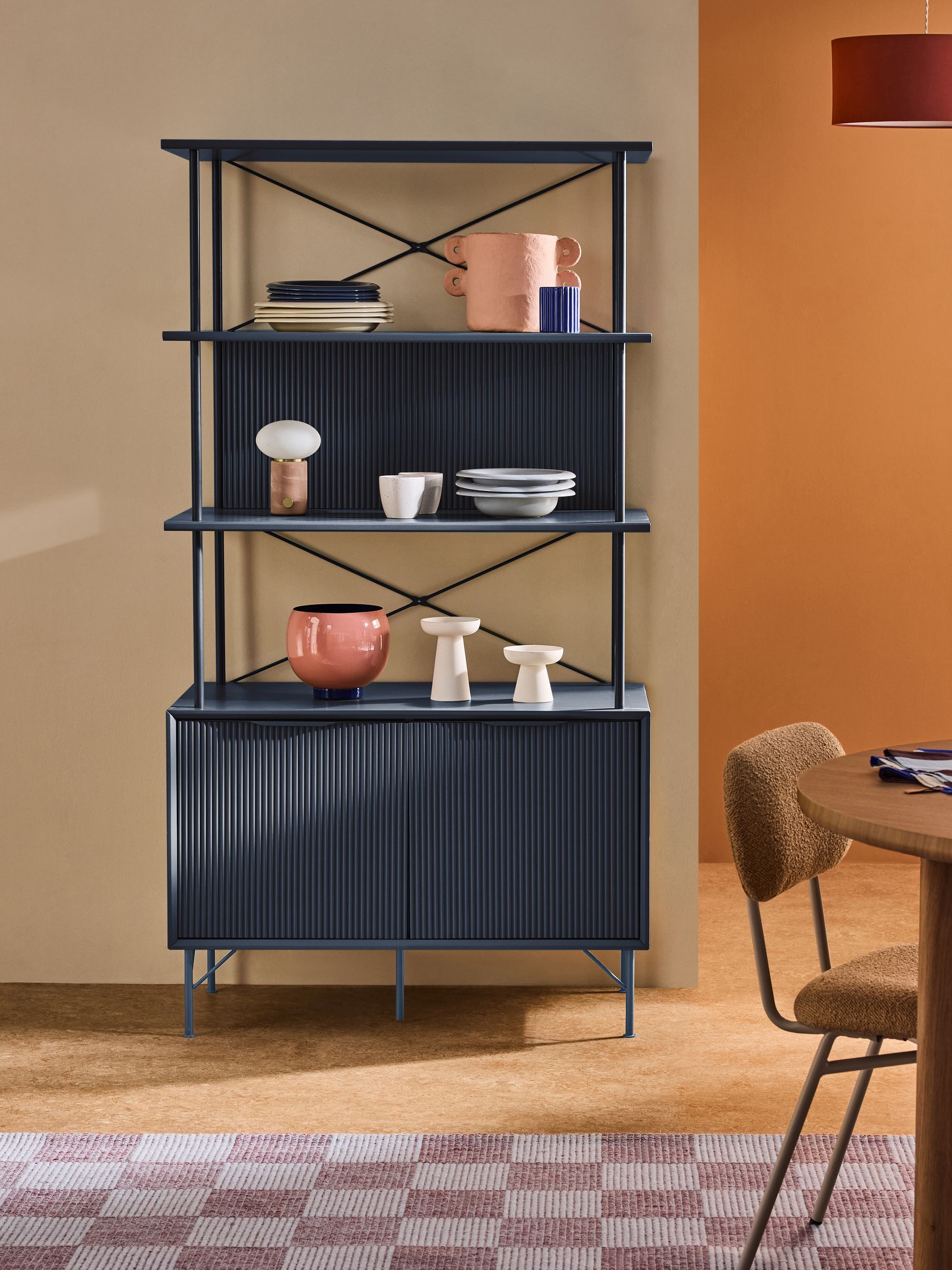 Elian Shelving Unit in Navy Blue - Image 1 of 6