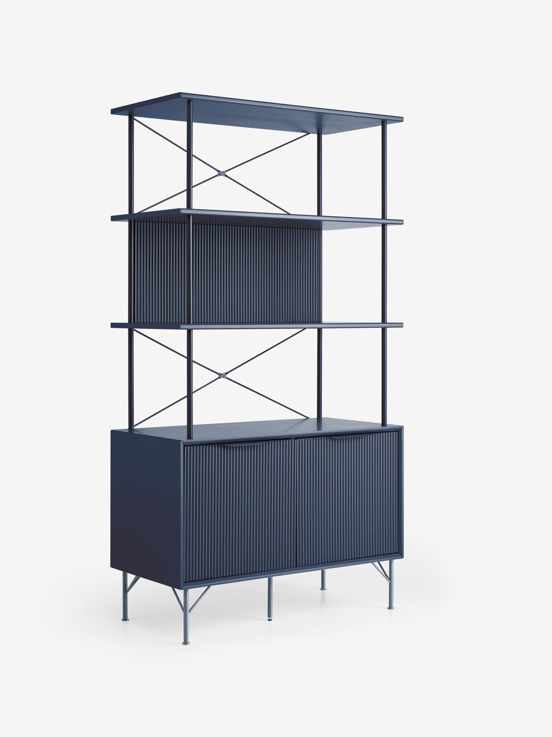 Elian Shelving Unit in Navy Blue - Image 4 of 6
