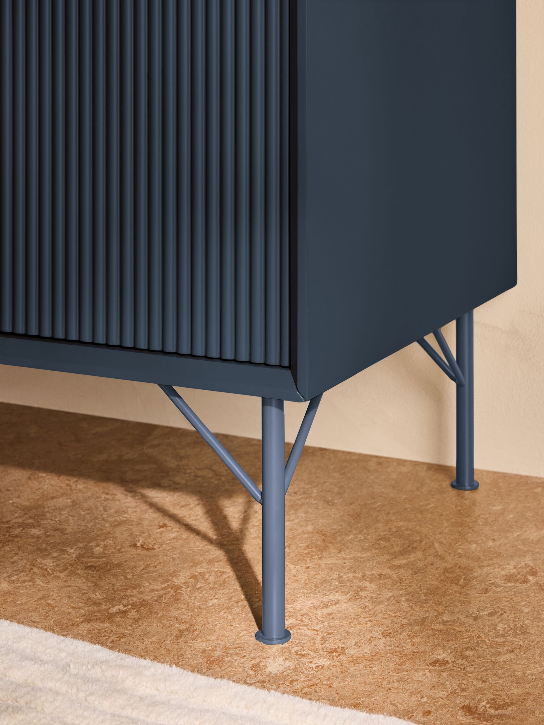 Elian Small Sideboard in Navy Blue - Image 2 of 5 Elian Small Sideboard in Navy Blue - Image 2 of 5
