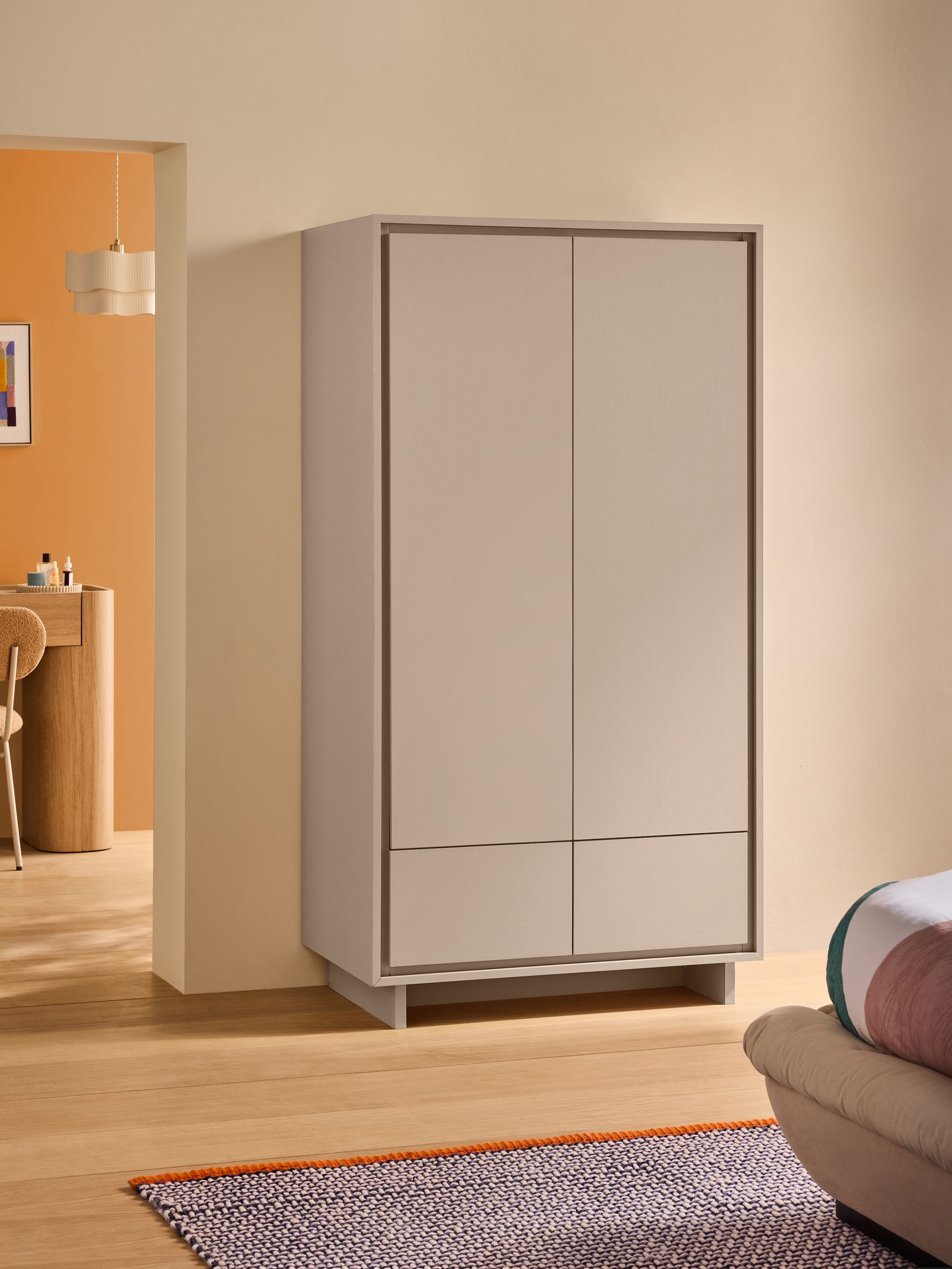 Kaci Double Wardrobe in Natural Greige Wood Effect - Image 1 of 5