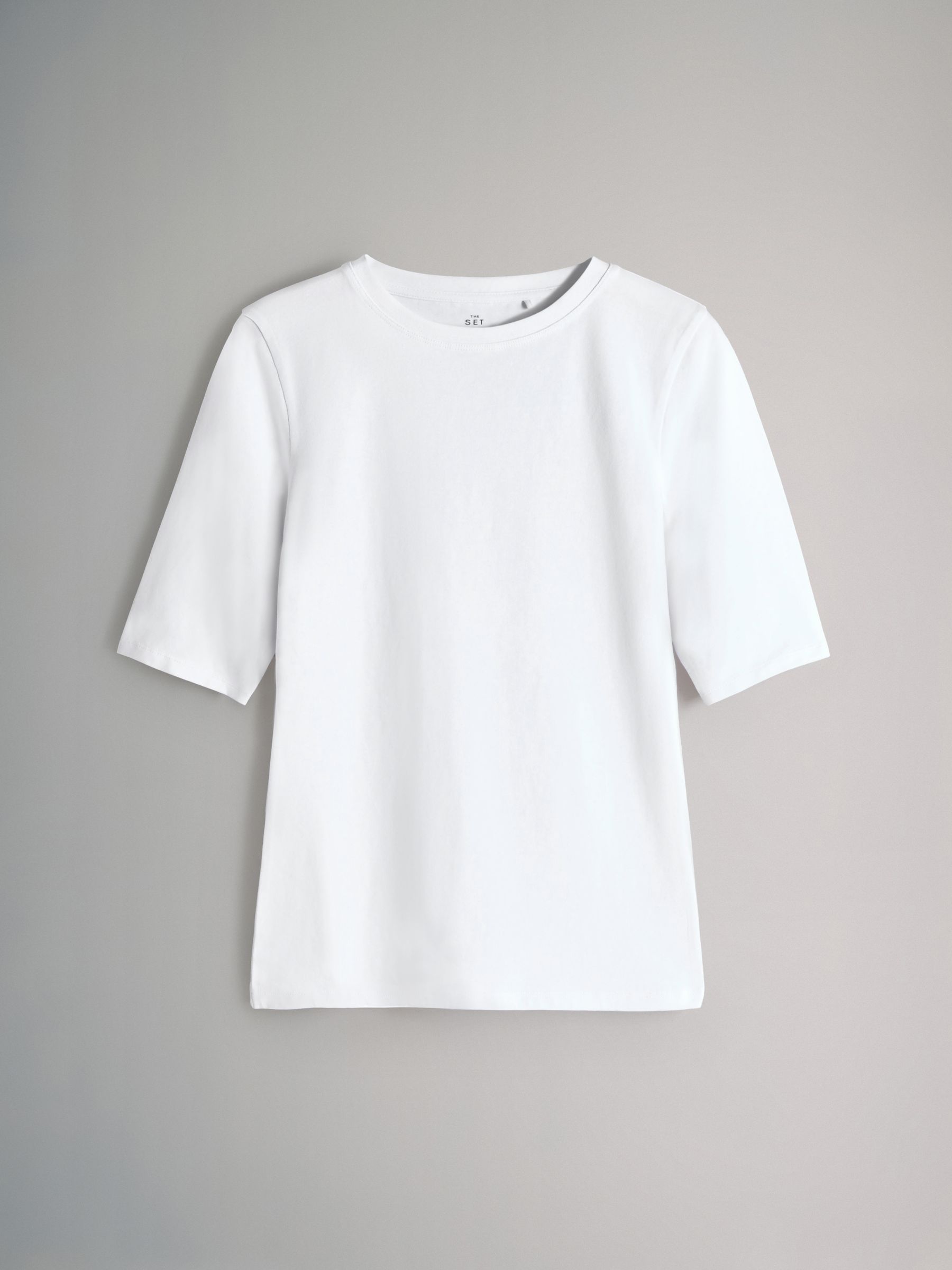 4 Pack Crew Neck Half Sleeve Fitted Tops Blue/Light Blue/Cream/White - Image 2 of 6