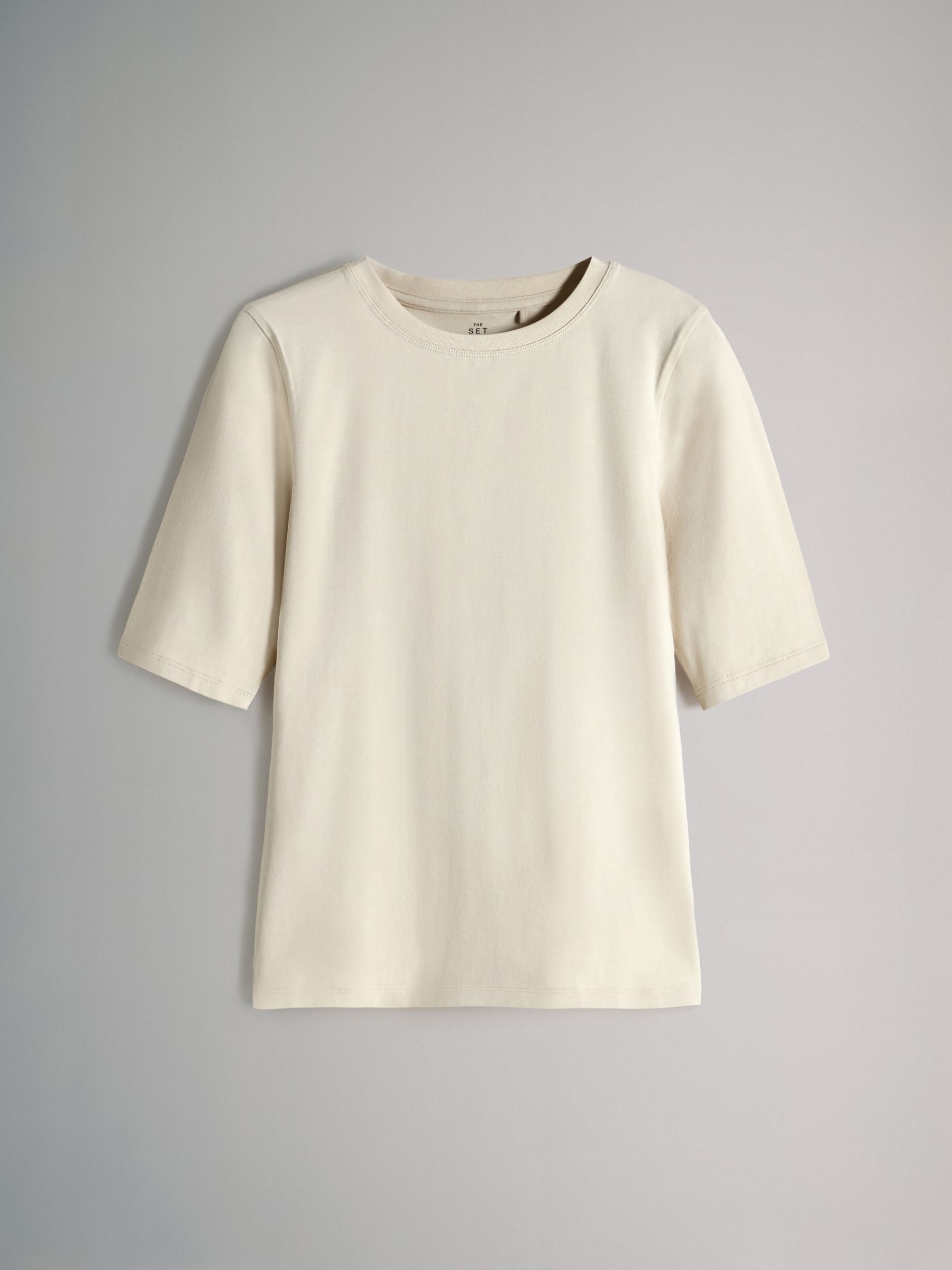 4 Pack Crew Neck Half Sleeve Fitted Tops Blue/Light Blue/Cream/White - Image 4 of 6