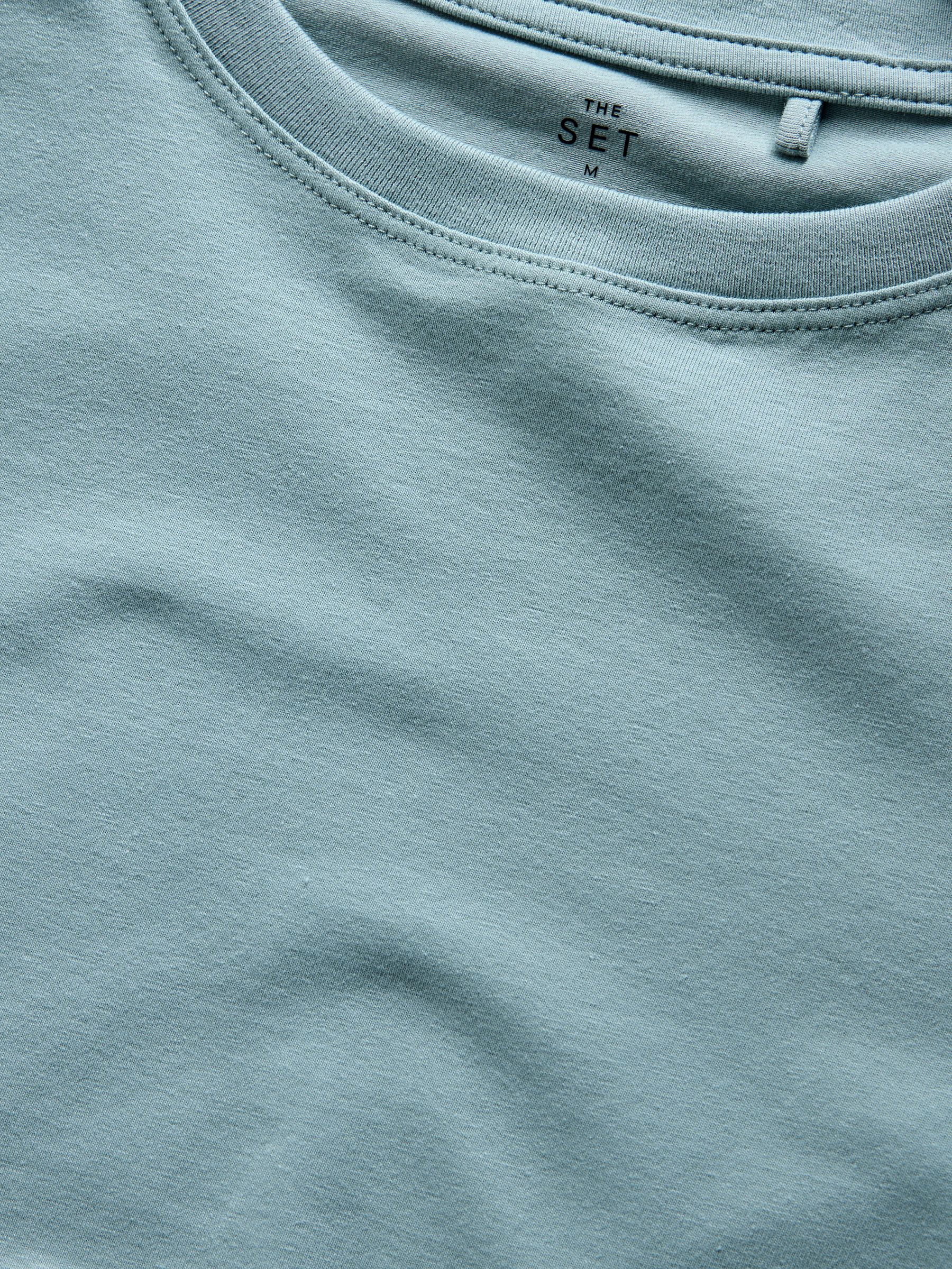 4 Pack Crew Neck Half Sleeve Fitted Tops Blue/Light Blue/Cream/White - Image 6 of 6 4 Pack Crew Neck Half Sleeve Fitted Tops Blue/Light Blue/Cream/White - Image 6 of 6