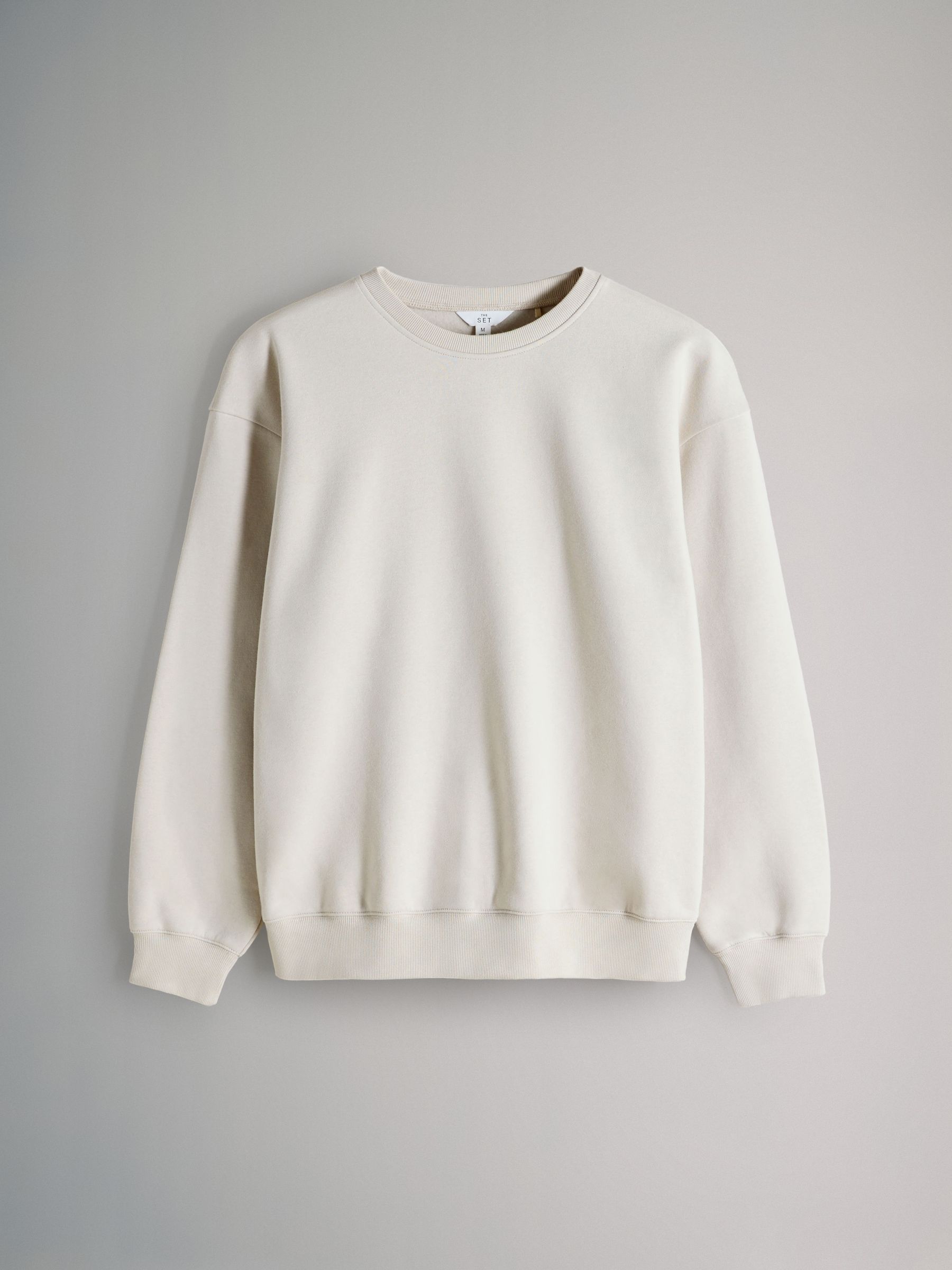 4 Pack Crew Neck Sweat and Wide Leg Joggers Navy/Oatmeal - Image 3 of 7