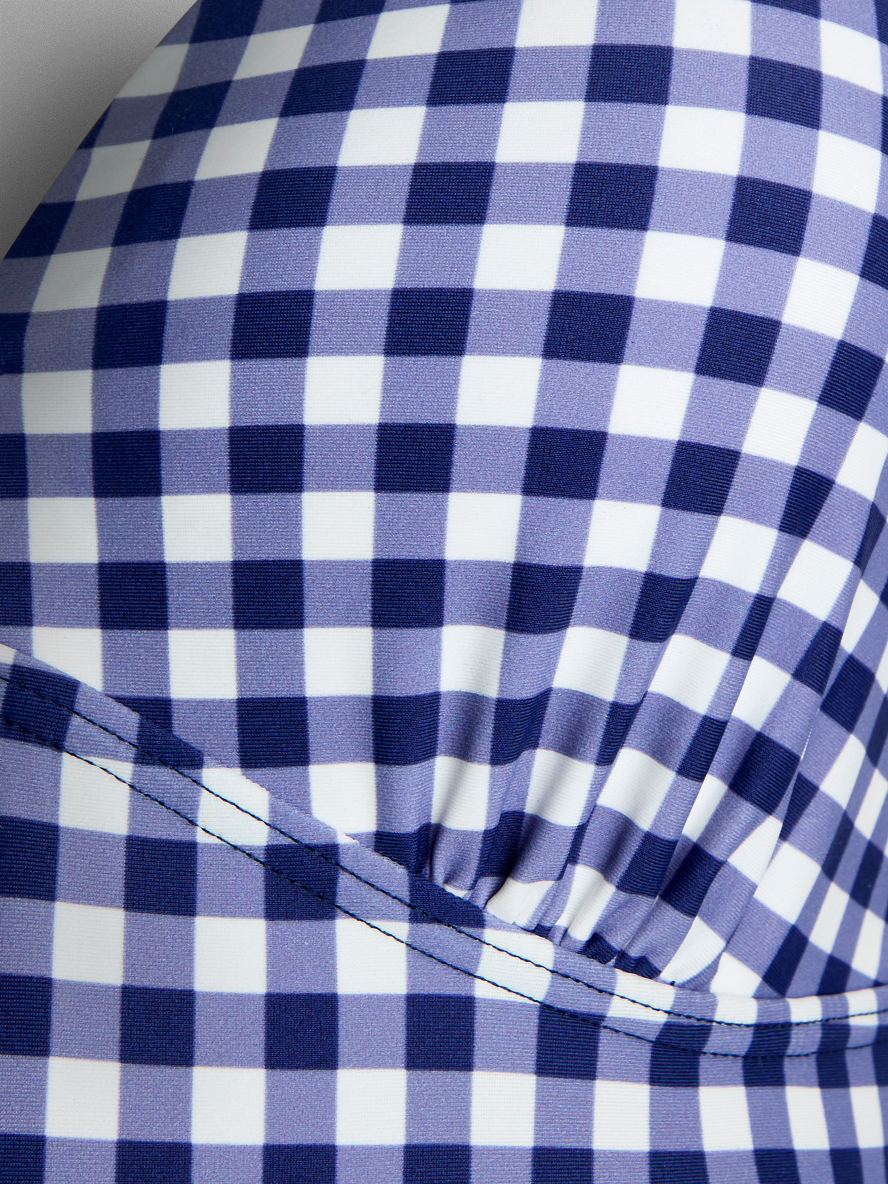 Navy Gingham Sleeveless V Neck Maternity Swimsuit - Image 4 of 4