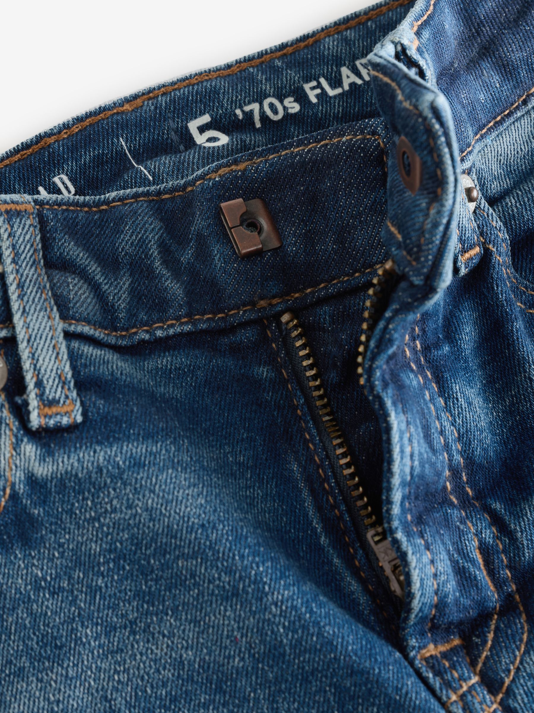 Blue High Waisted Flare Stretch Denim Jeans (4-16yrs) - Image 3 of 5