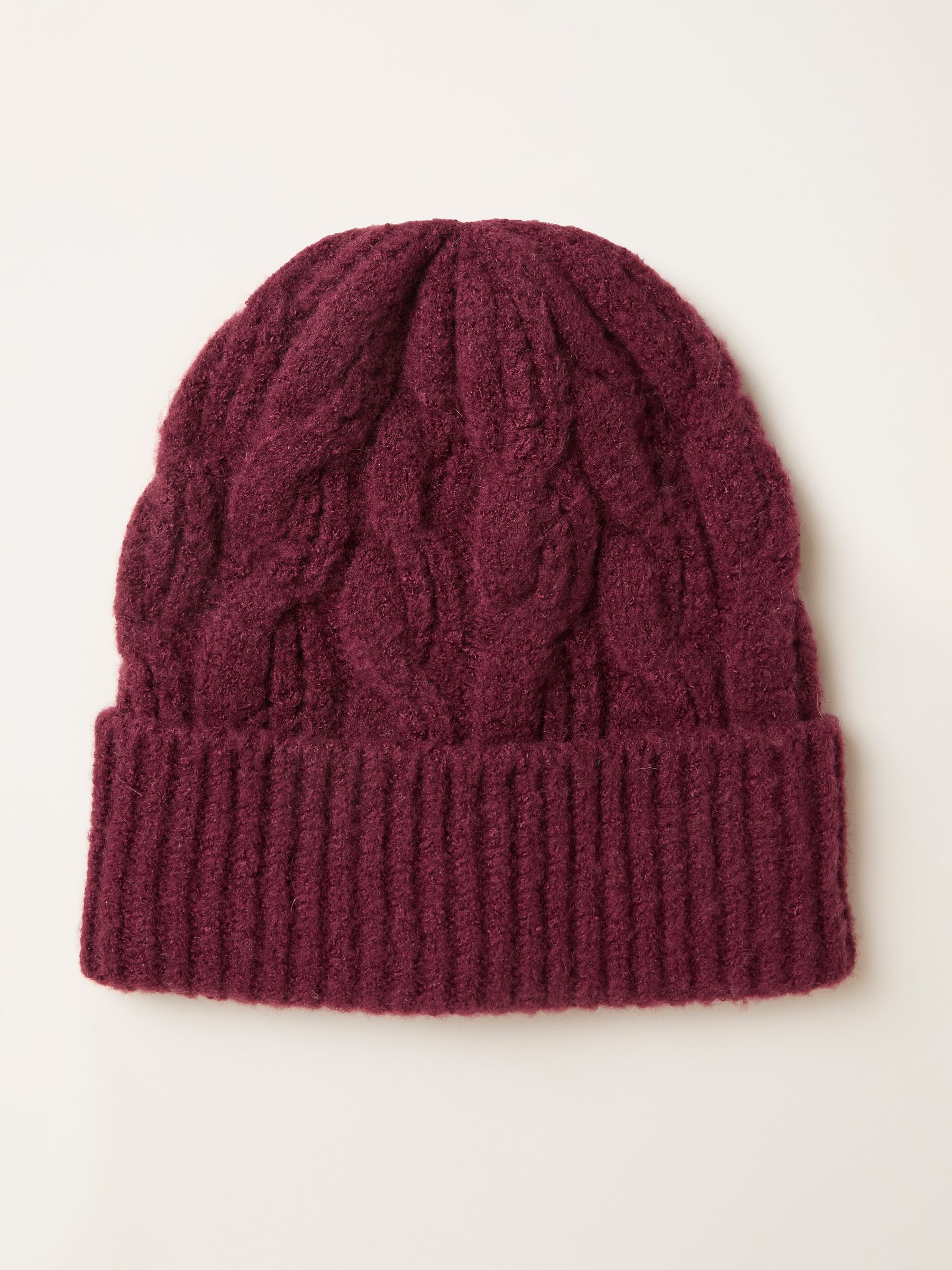 Burgundy Red Cable Beanie - Image 1 of 2