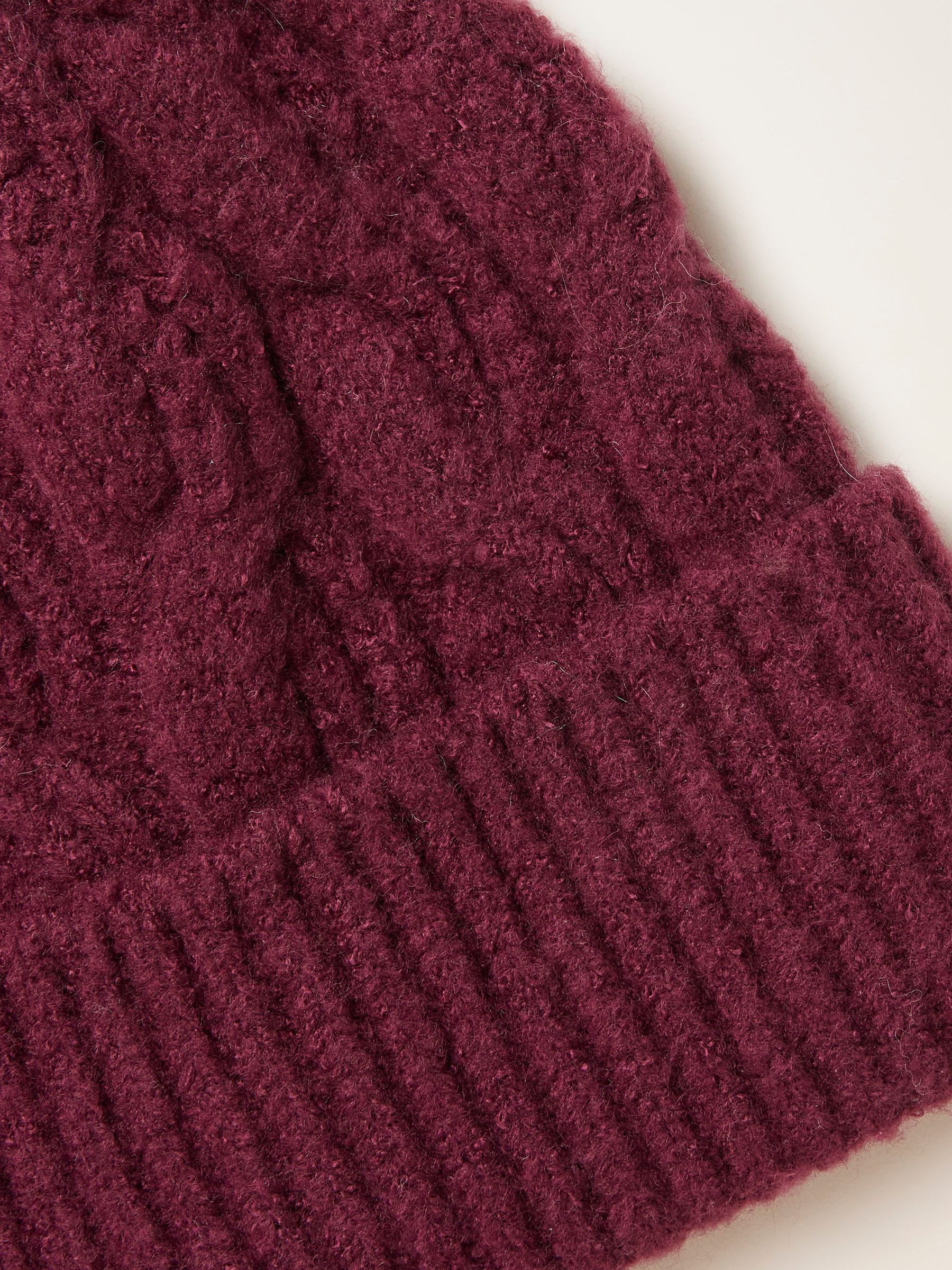 Burgundy Red Cable Beanie - Image 2 of 2