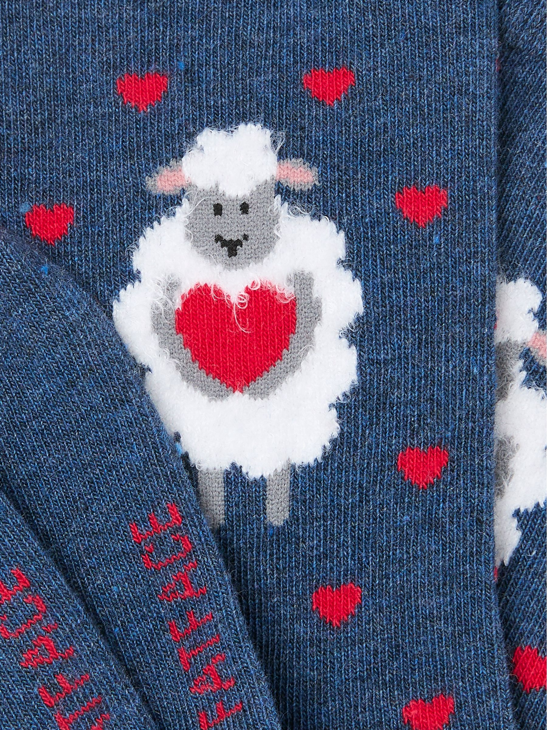 Navy Sheep Socks - Image 2 of 2