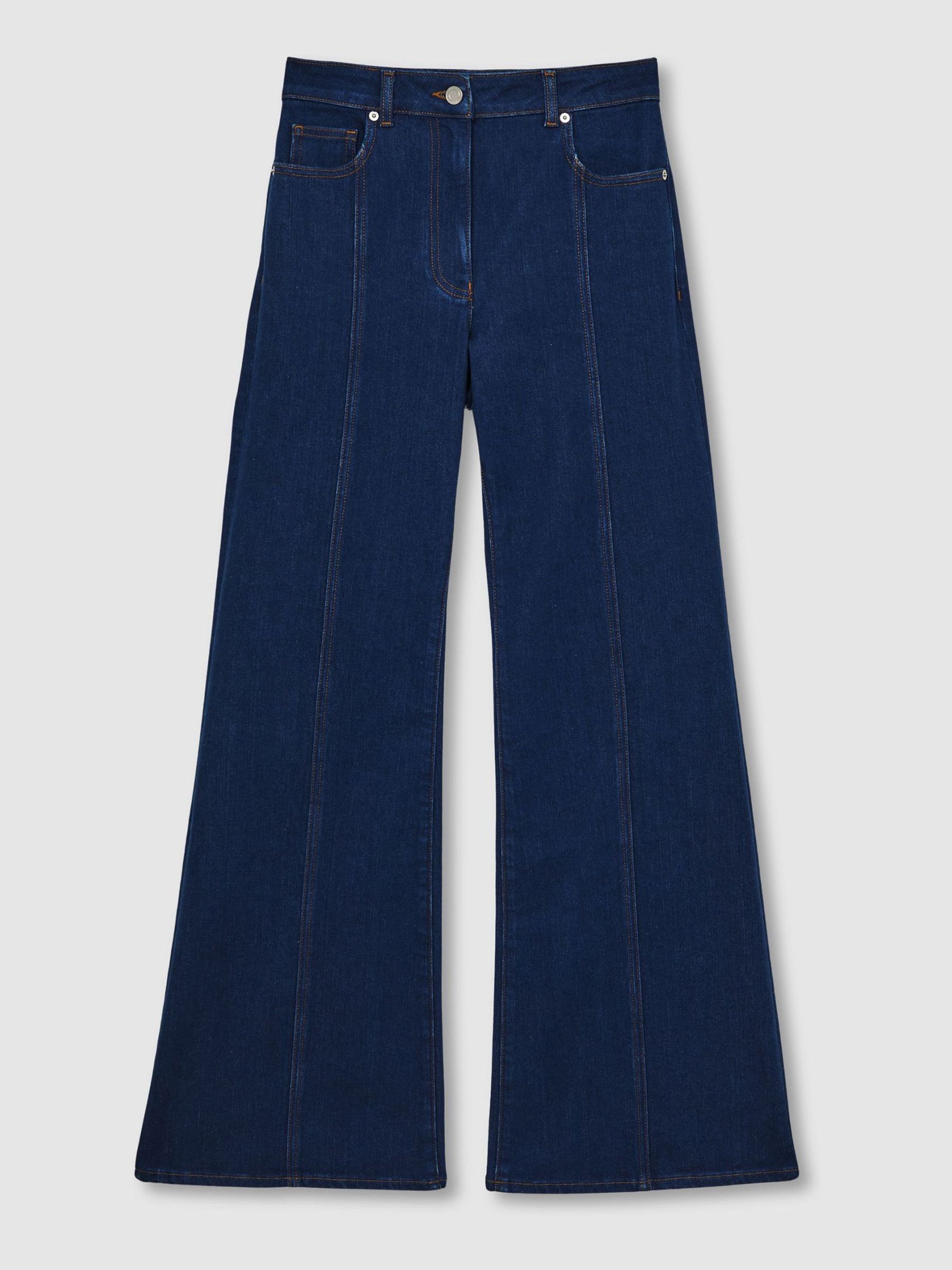 Flared Seam-Detail Jeans in Blue - Image 2 of 8