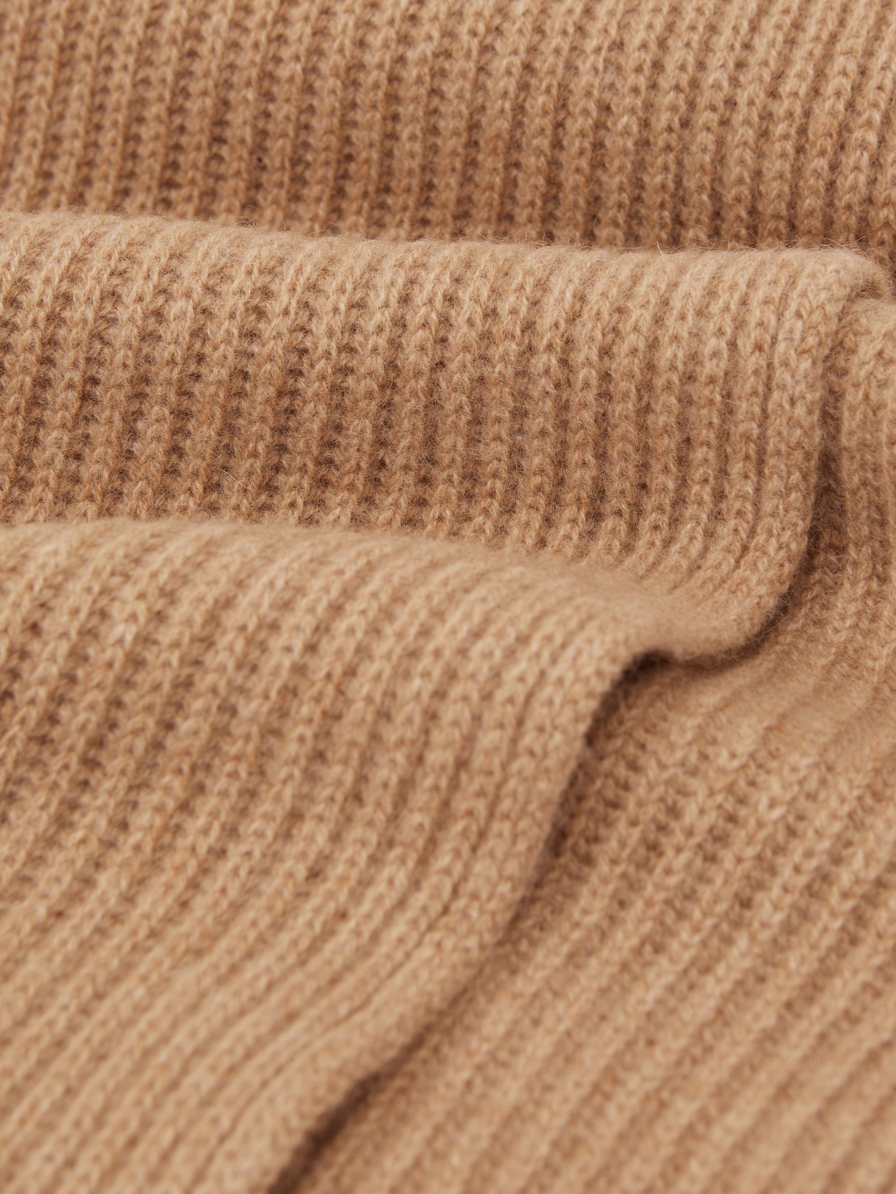 Atelier 100% Cashmere Rib-Knit Scarf in Oatmeal - Image 5 of 6