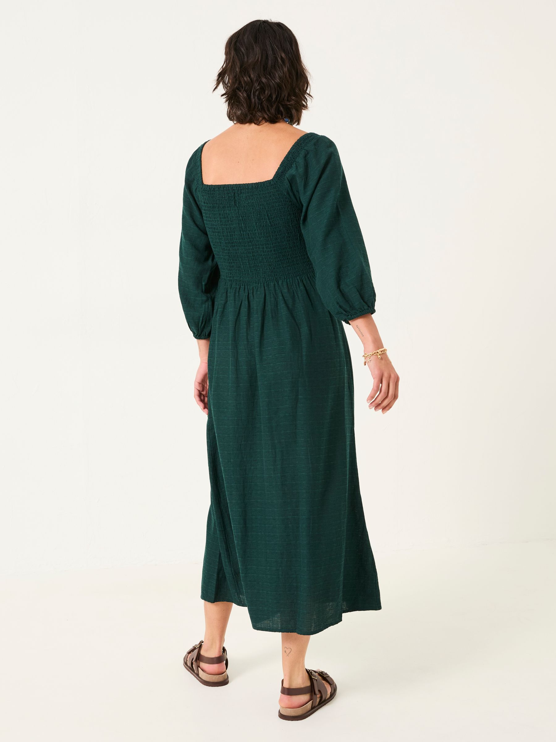 Adele Teal Blue Petite Midi Dress - Image 2 of 6