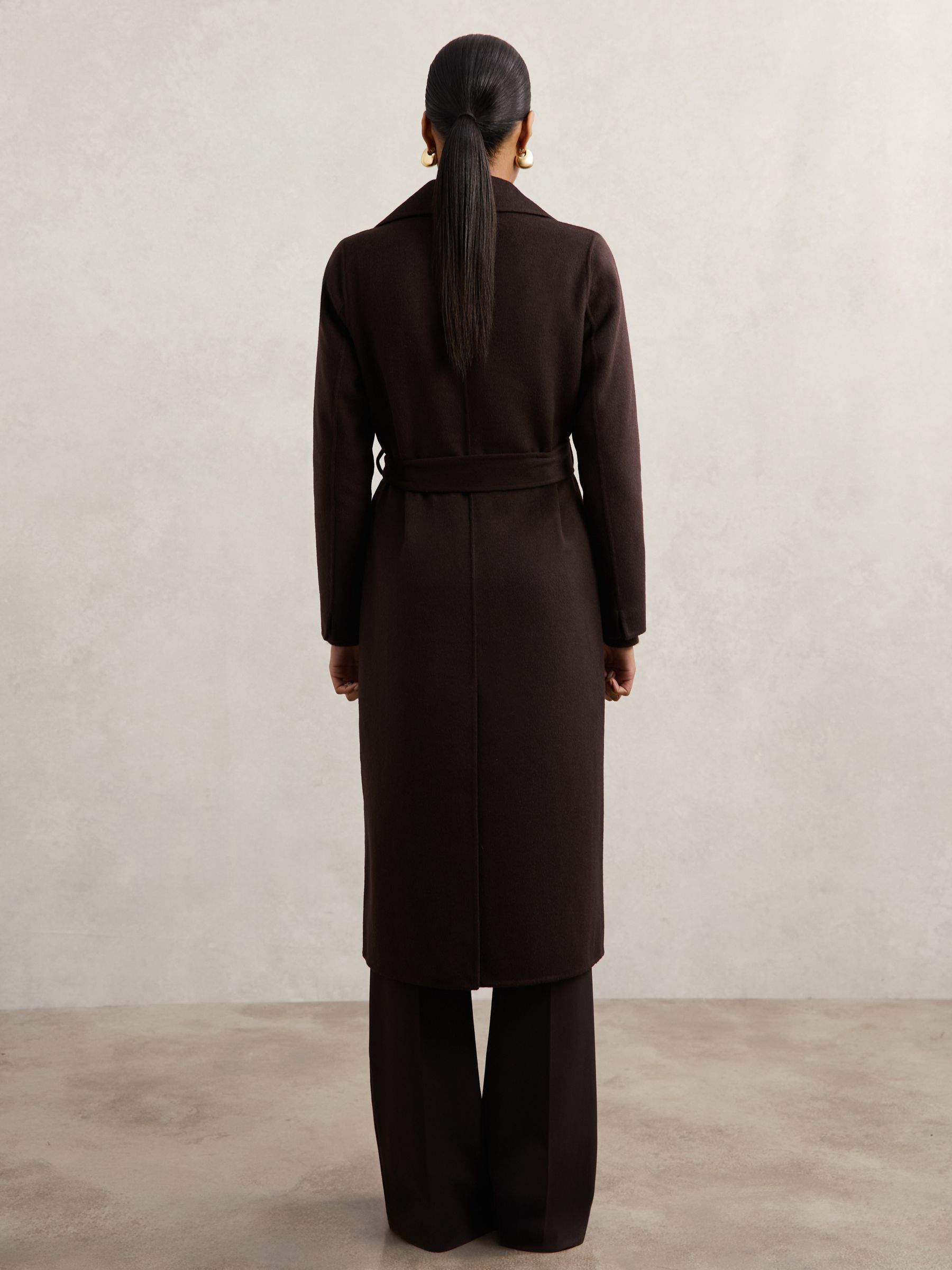 Petite Faux-Fur Collar Blindseam Coat Wool-Blend in Chocolate Brown - image 5