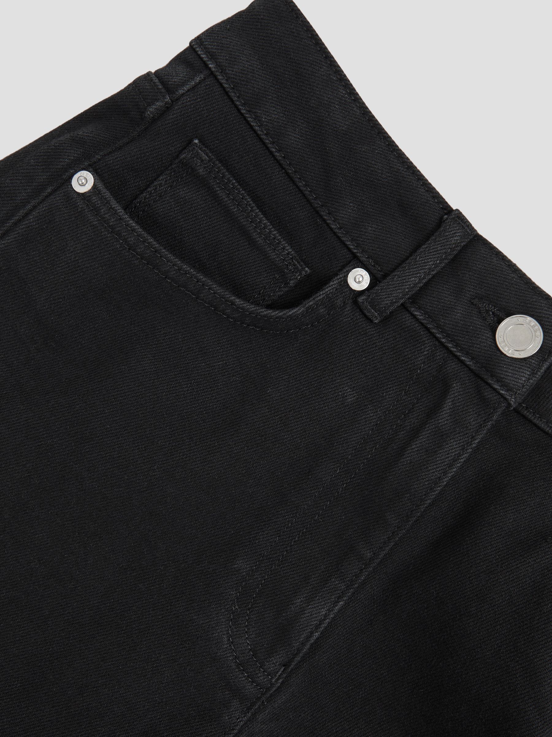 Petite Mid-Rise Straight-Leg Jeans in Black - image 3