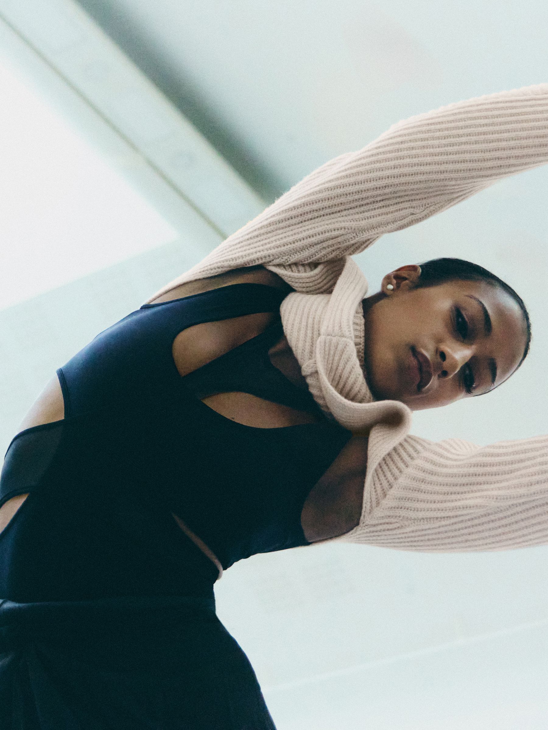 Reiss | Royal Ballet Mesh Bodysuit in Black - Image 1 of 7