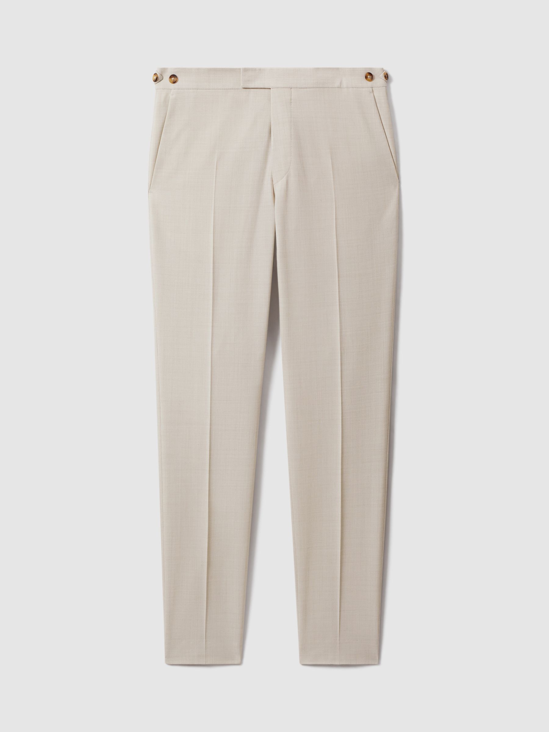 Slim-Fit Textured Suit Trousers With Wool in Stone - Image 2 of 6