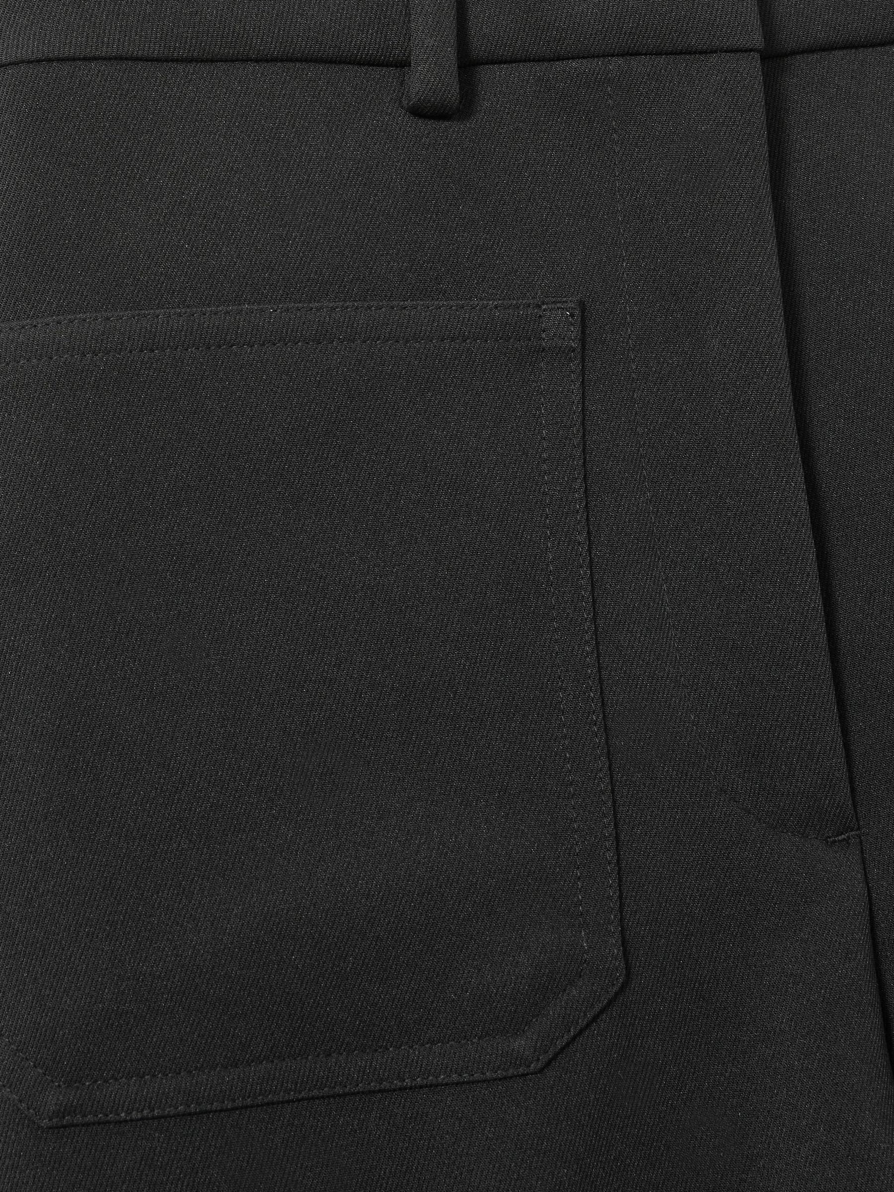 Petite Leather Patch-Pocket Flared Trousers in Black - image 4