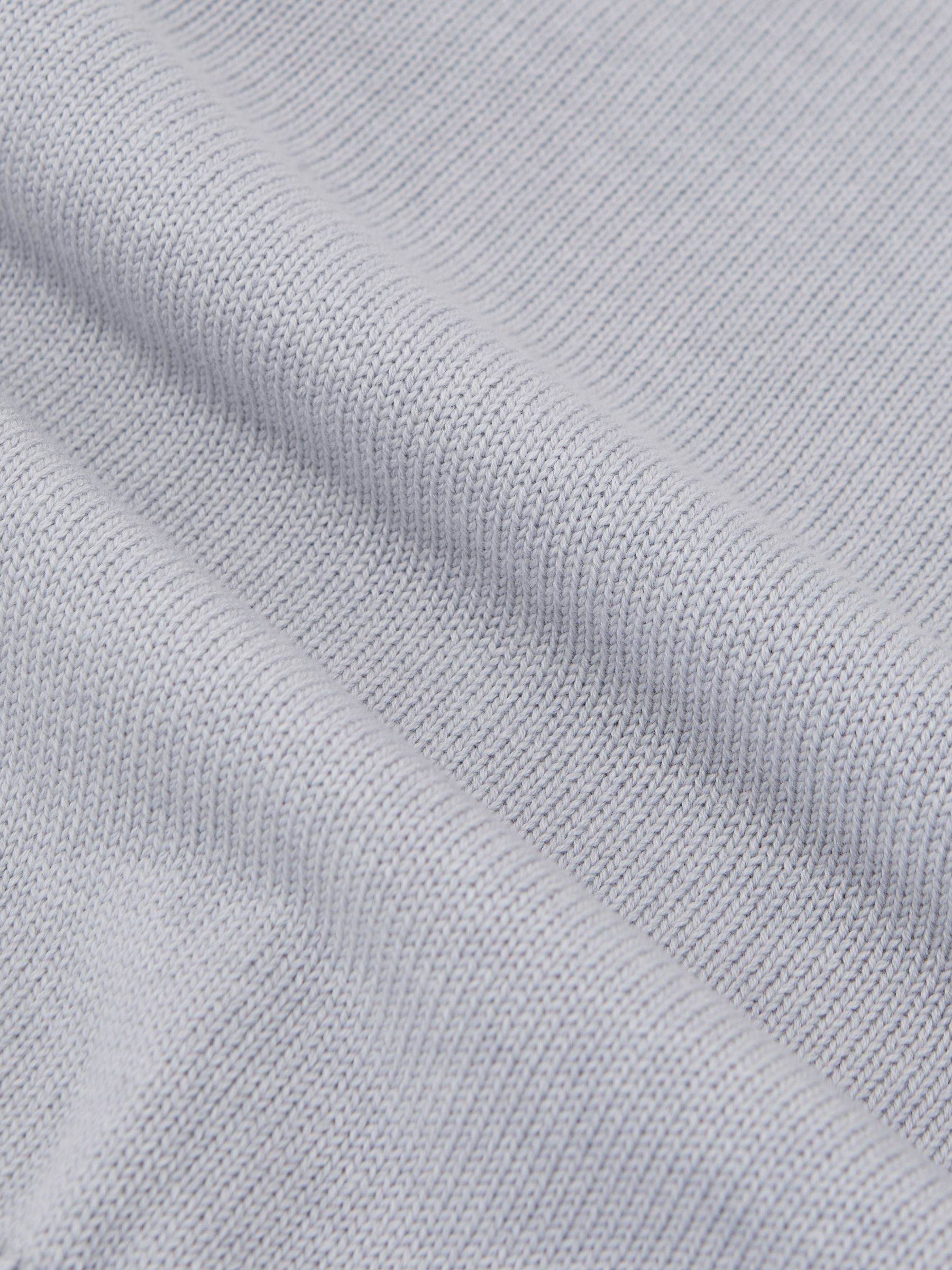 Cotton and Wool Funnel-Neck Knit Top in Grey - Image 6 de 6