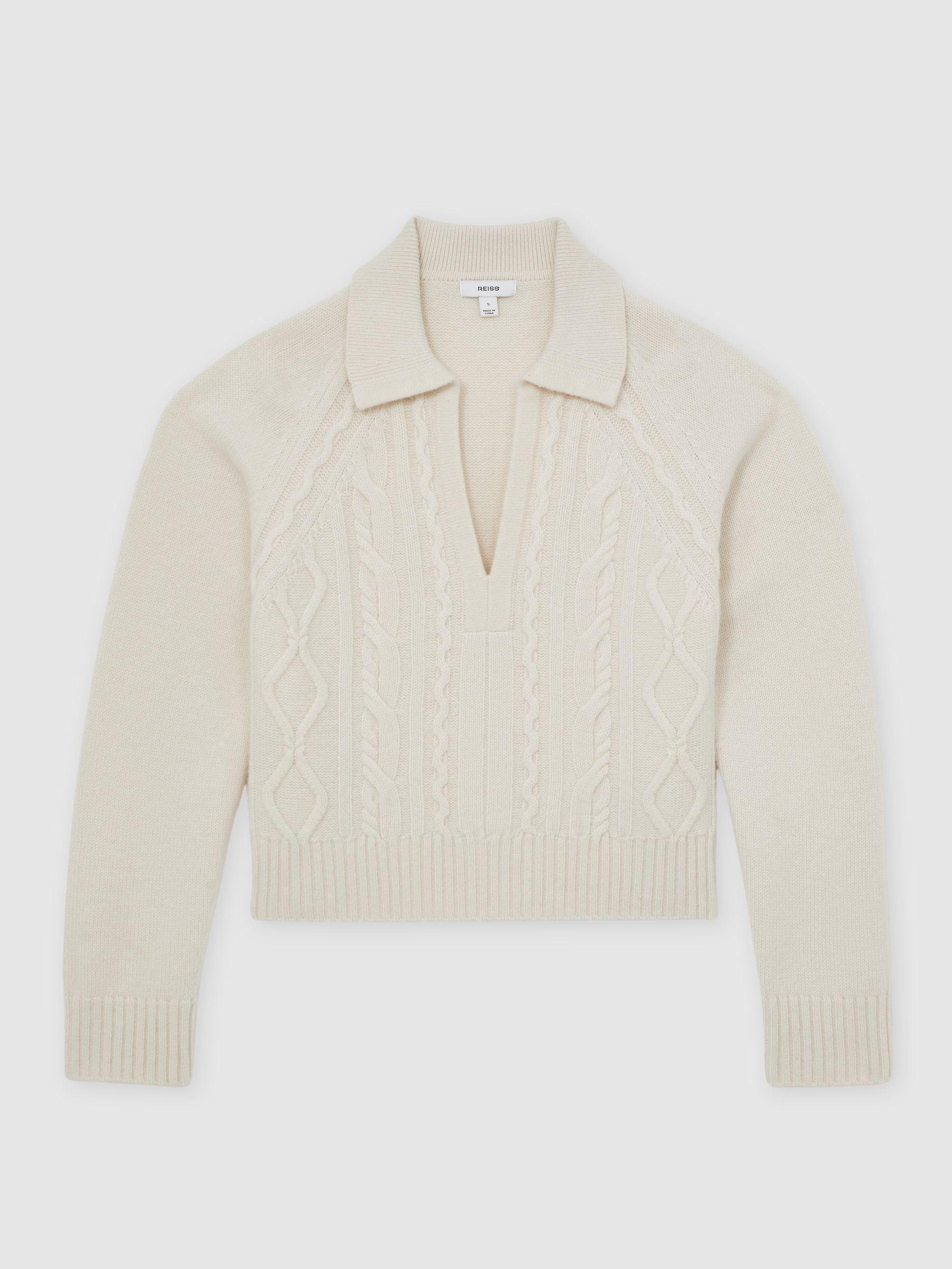 Wool-Cashmere Cable-Knit Jumper in Ivory - Image 2 of 6