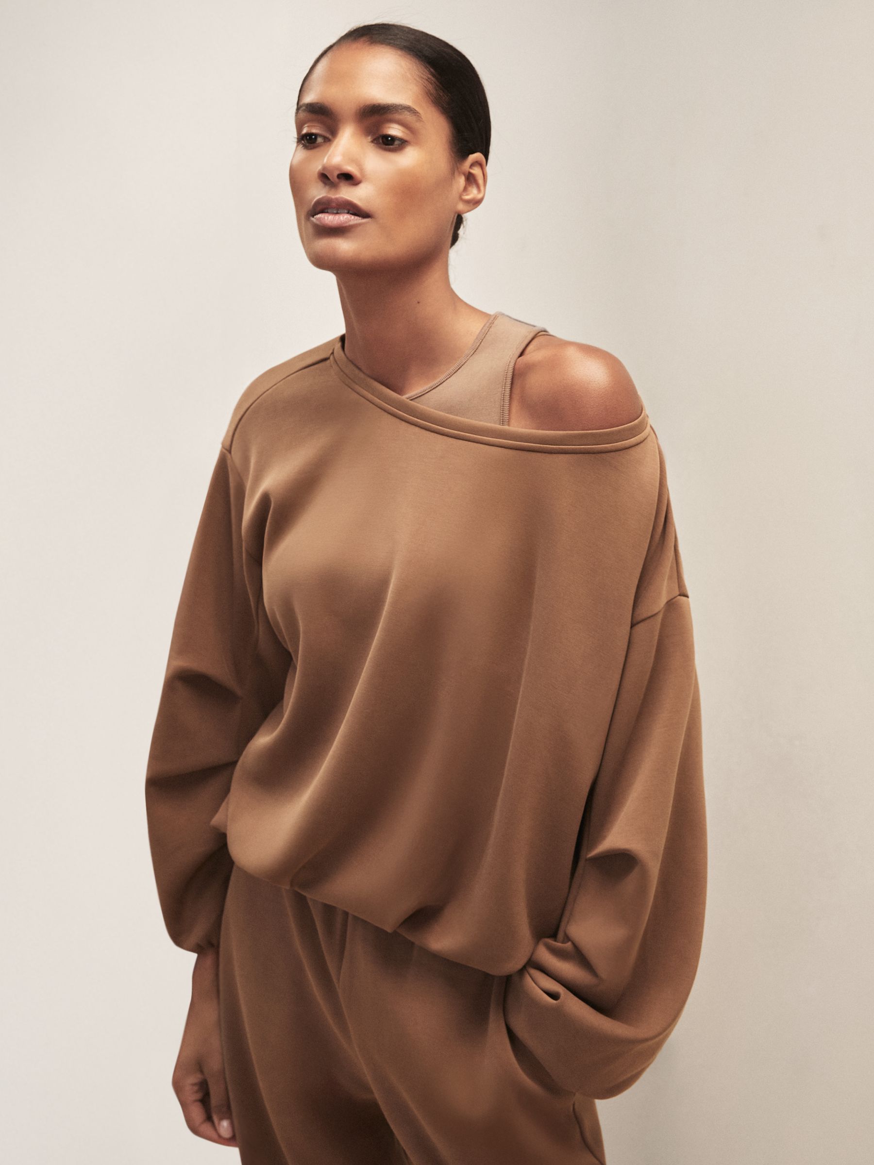 Reiss | Royal Ballet Balloon Sweatshirt in Taupe Brown - Image 1 of 7