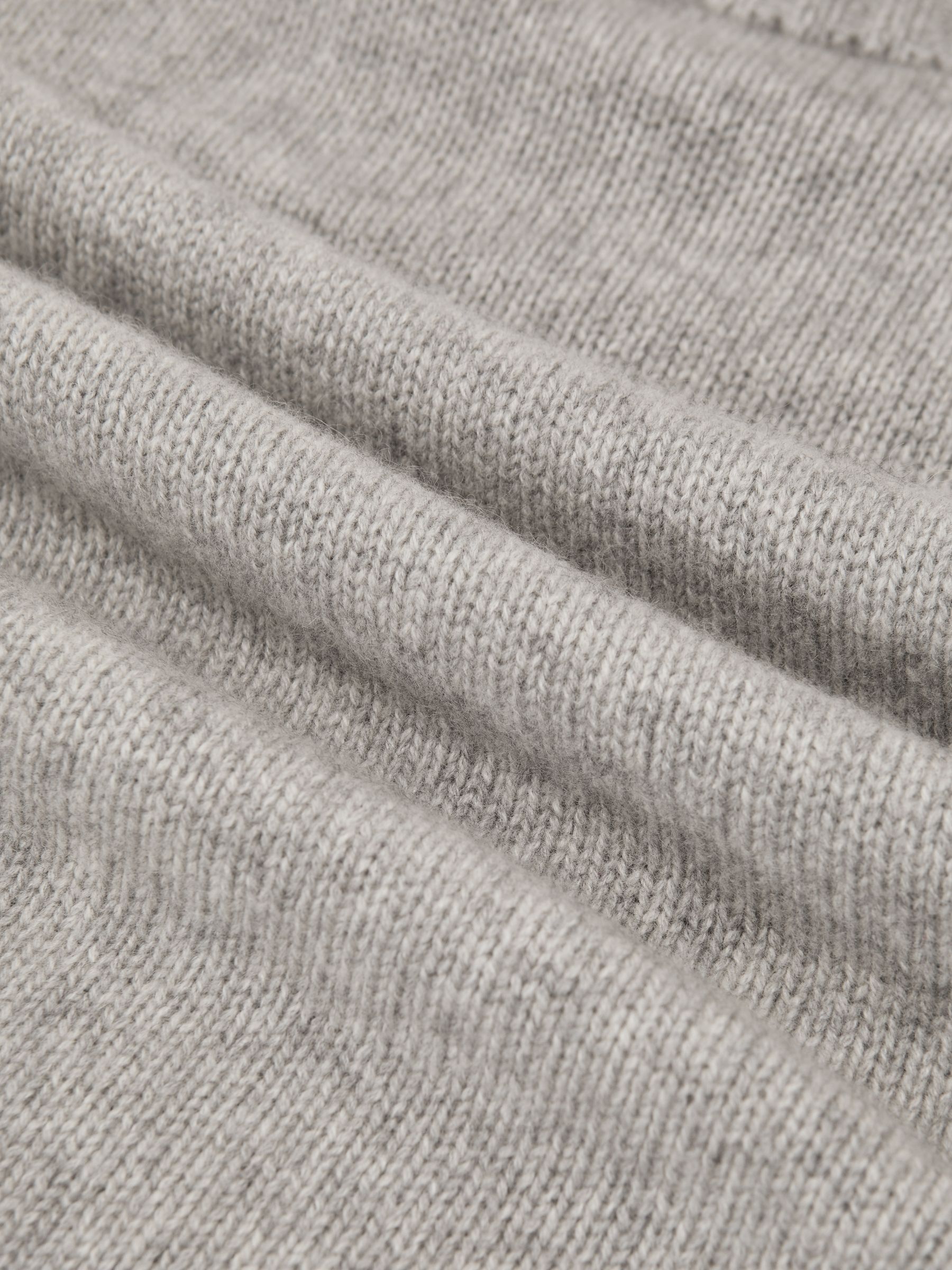 Cashmere Short-Sleeve Roll-Neck Jumper in Grey Marl - image 3