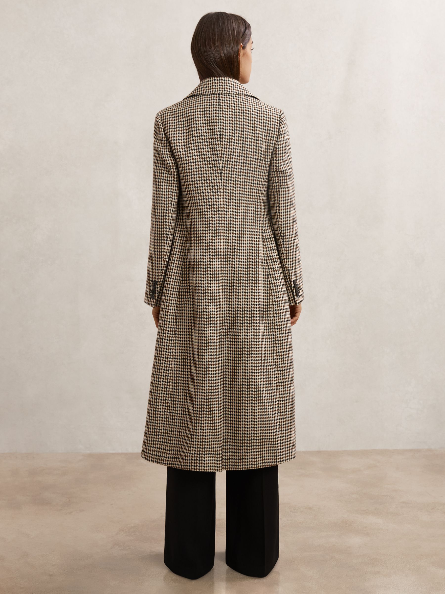 Petite Wool-Blend Check Single-Breasted Coat in Neutral Check - image 5