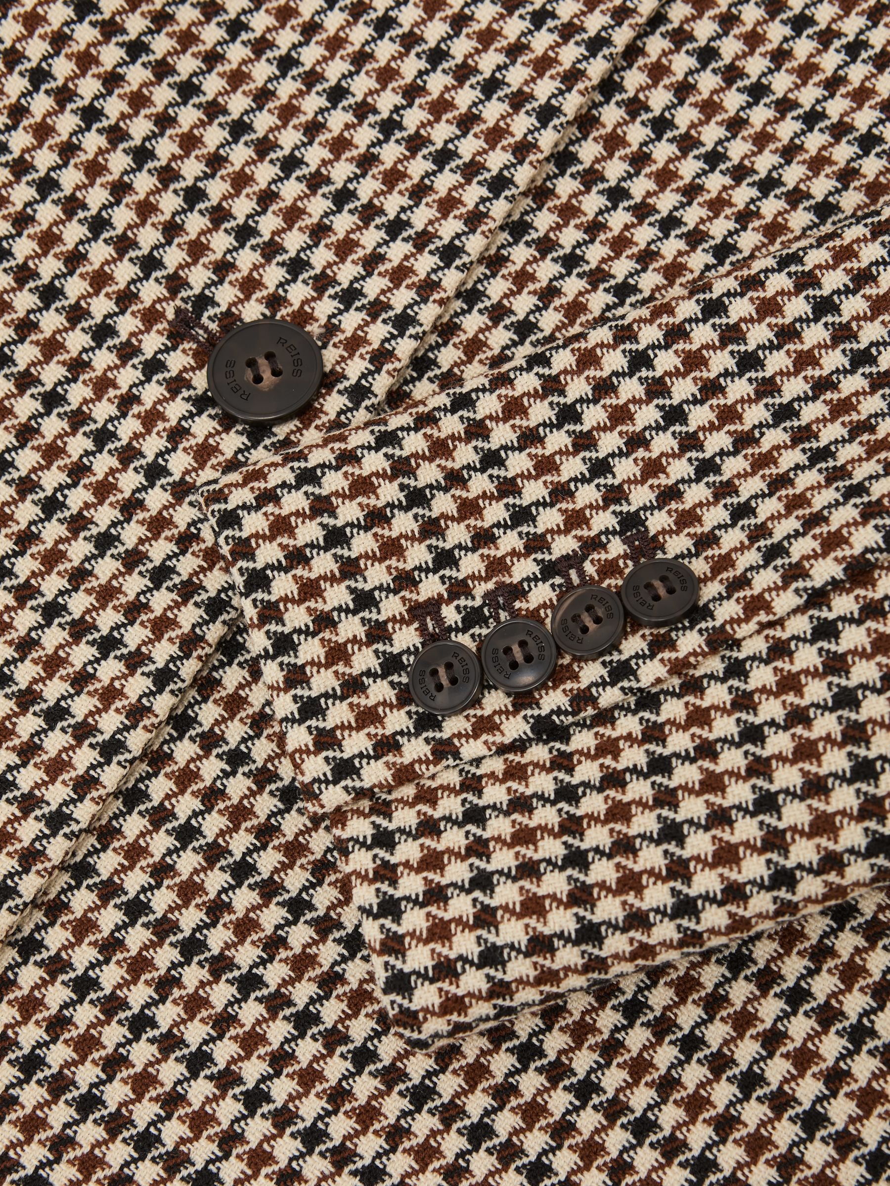 Petite Wool-Blend Check Single-Breasted Coat in Neutral Check - Image 6 of 7