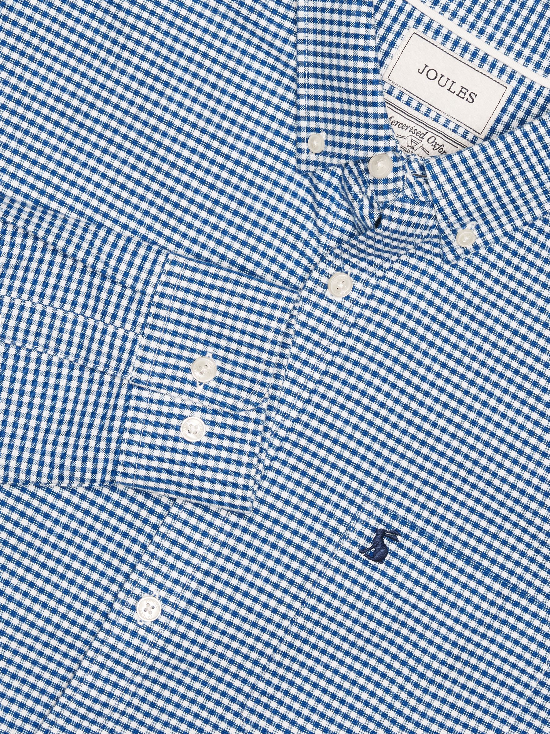 Classic Fit Blue Checked Cotton Oxford Shirt - Image 2 of 10