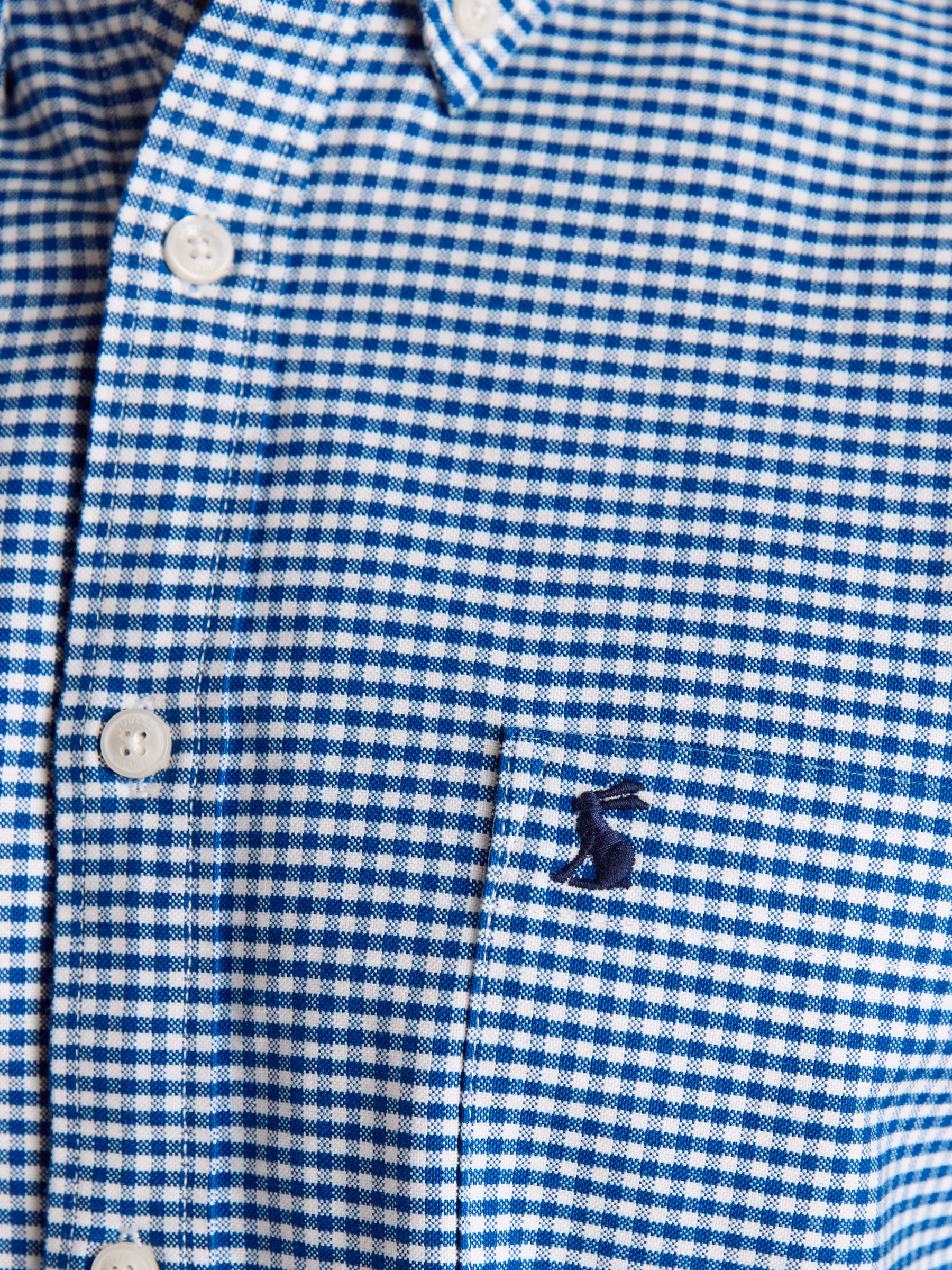 Classic Fit Blue Checked Cotton Oxford Shirt - Image 7 of 10