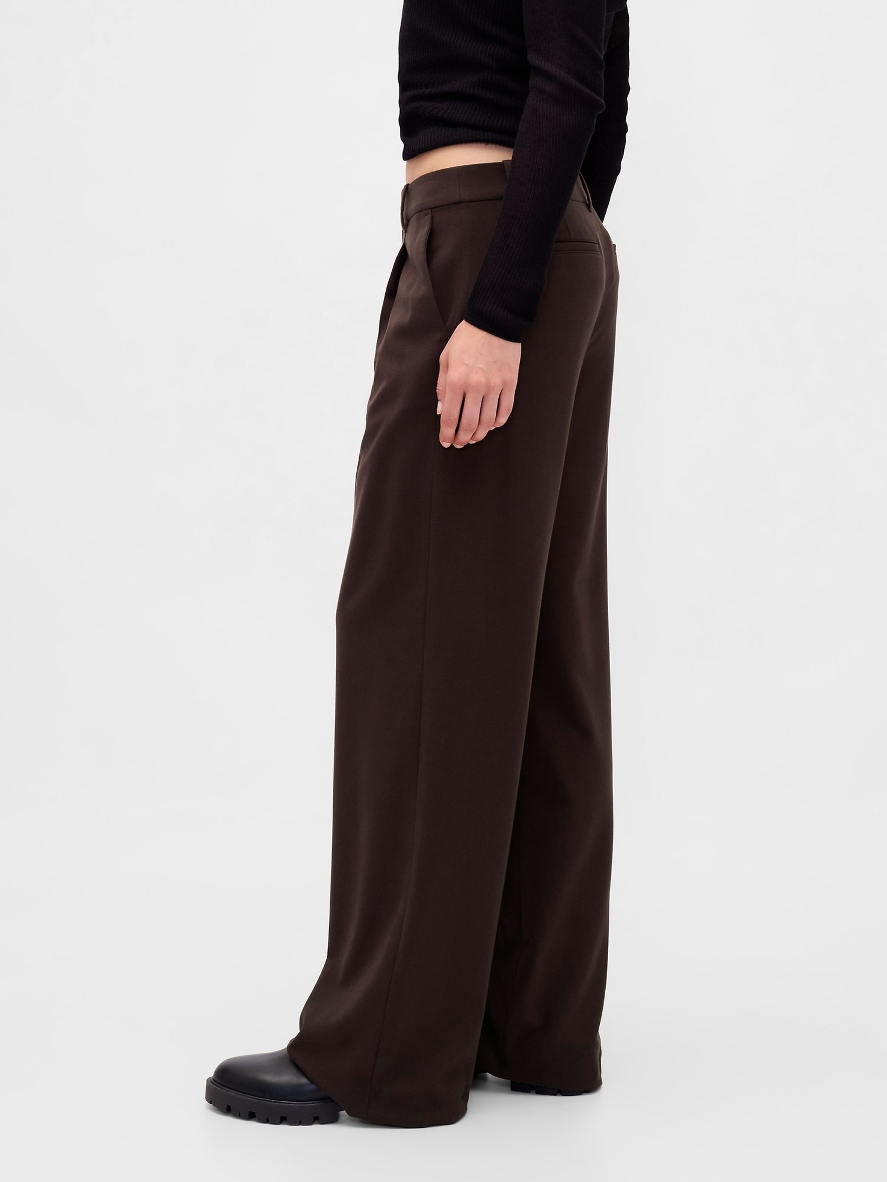 Brown 365 Low Waist Pleated Trousers - Image 3 of 6