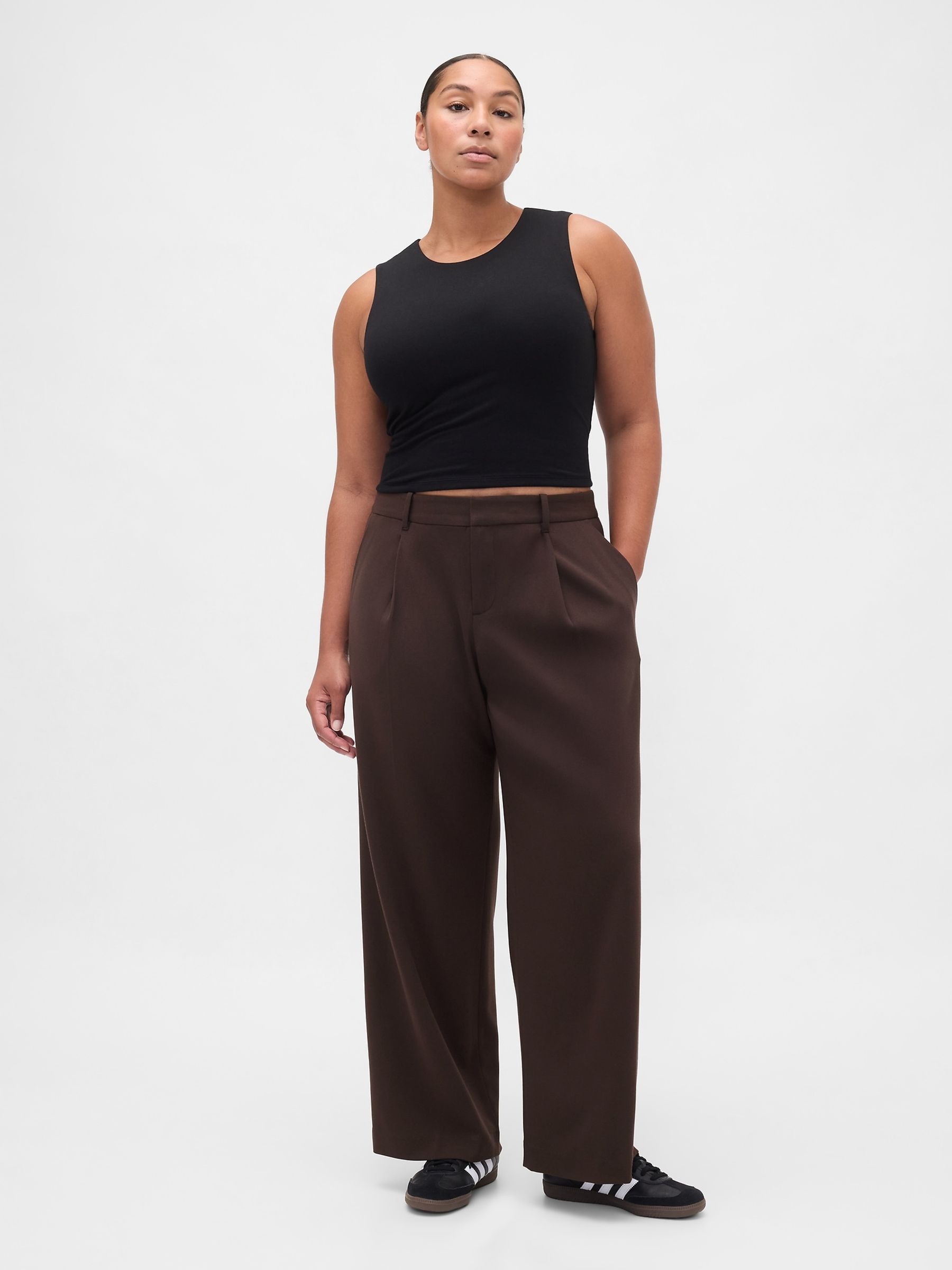 Brown 365 Low Waist Pleated Trousers - Image 5 of 6