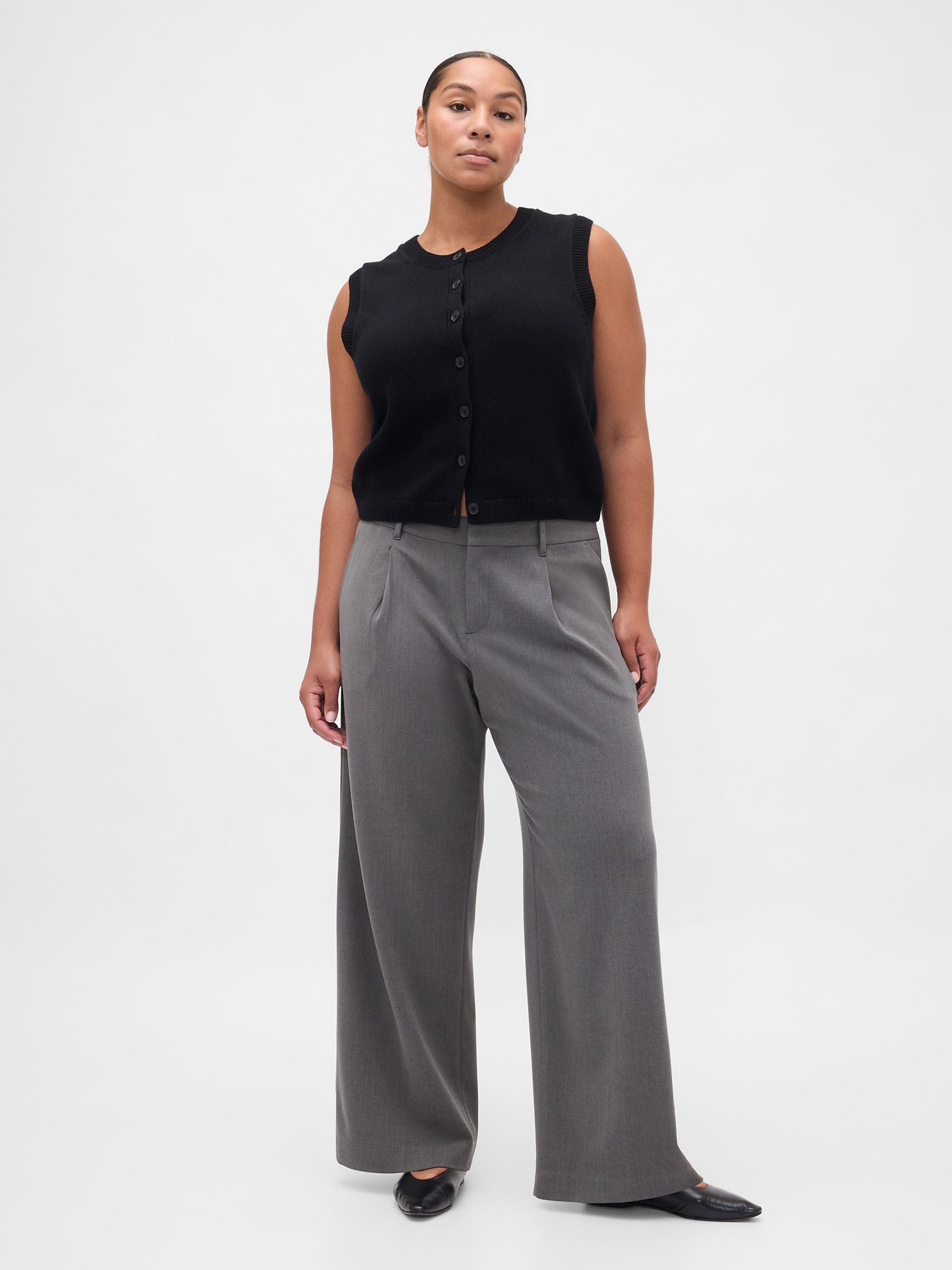 Dark Grey 365 Low Waist Pleated Trousers - Image 5 of 6