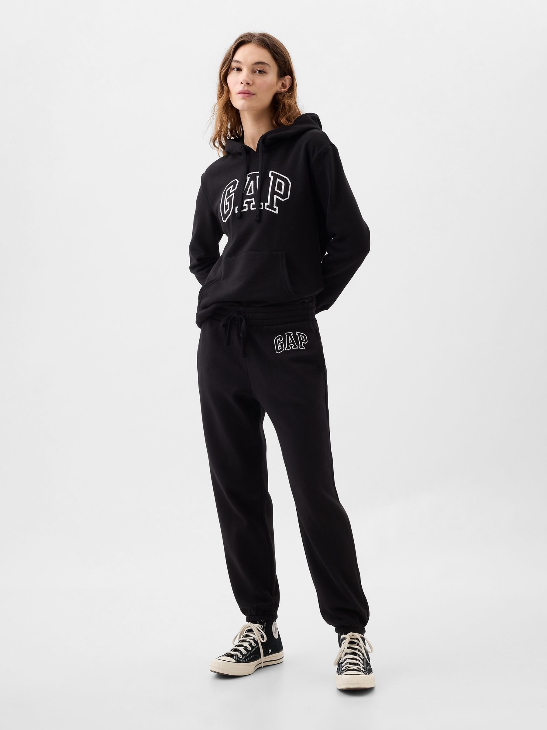 Jet Black Logo Fleece Joggers - Image 1 of 4