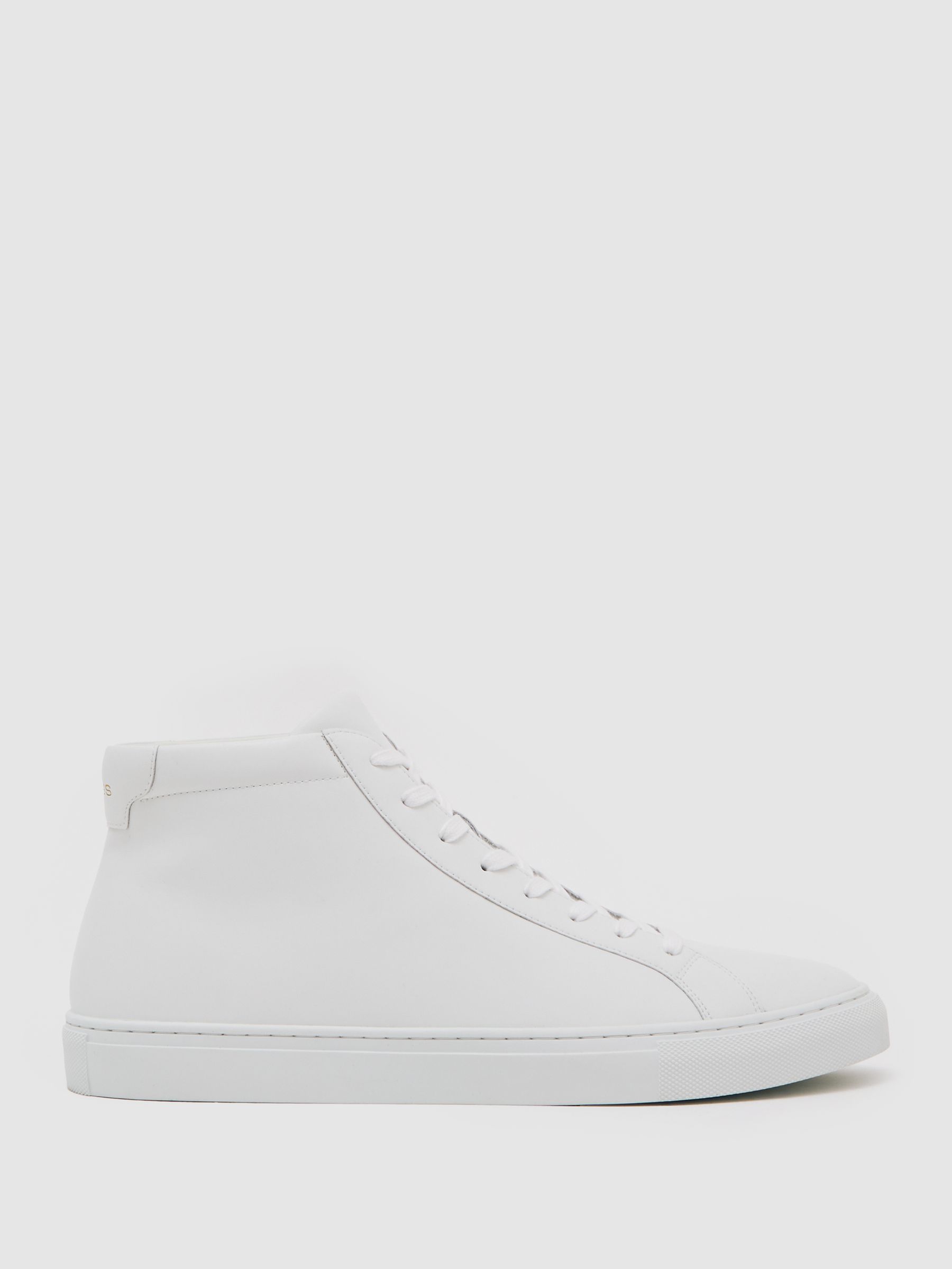 Tumbled-Leather High-Top Trainers in White - Image 1 of 6