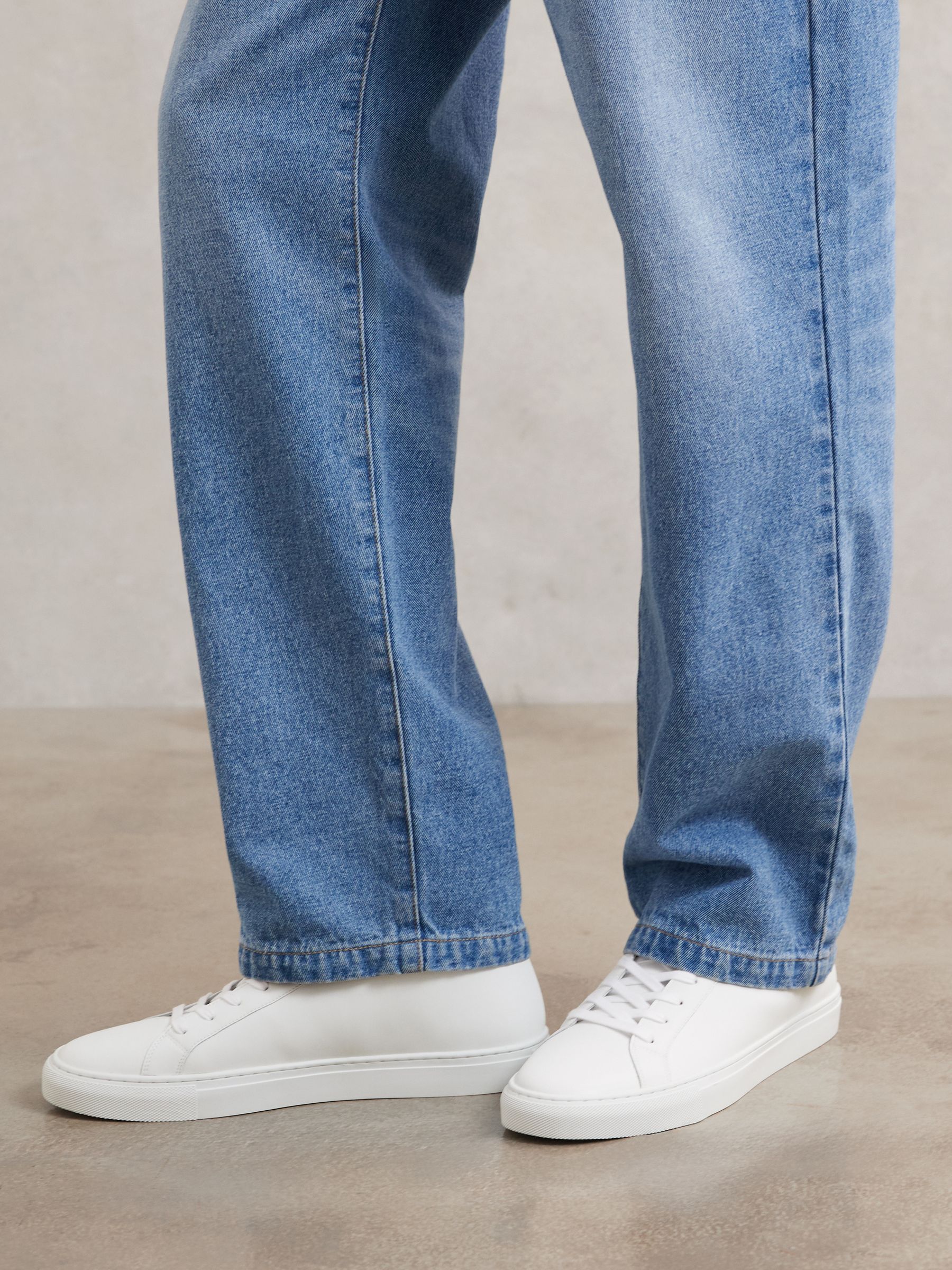 Tumbled-Leather High-Top Trainers in White - Image 2 of 6