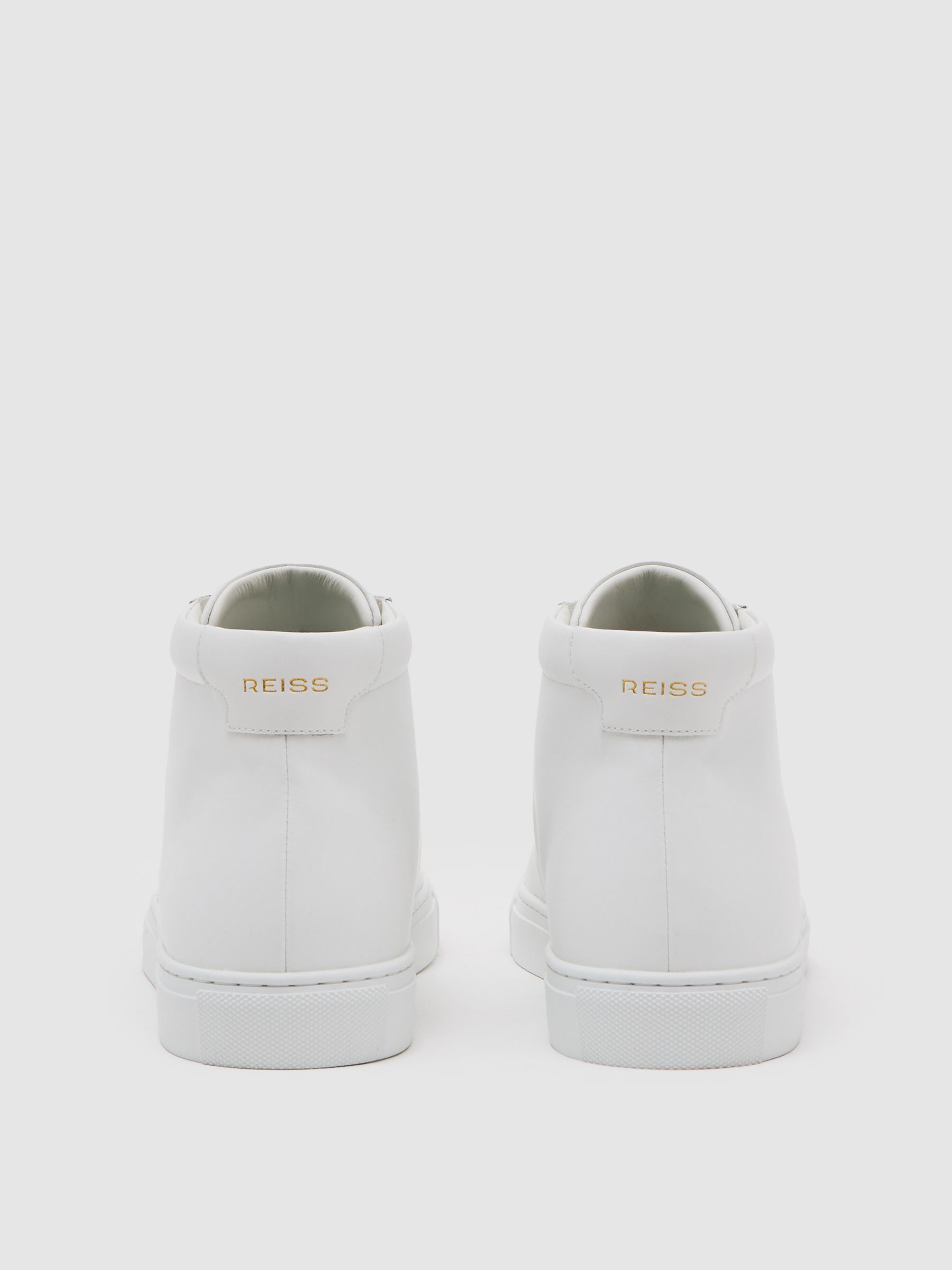 Tumbled-Leather High-Top Trainers in White - Image 4 of 6