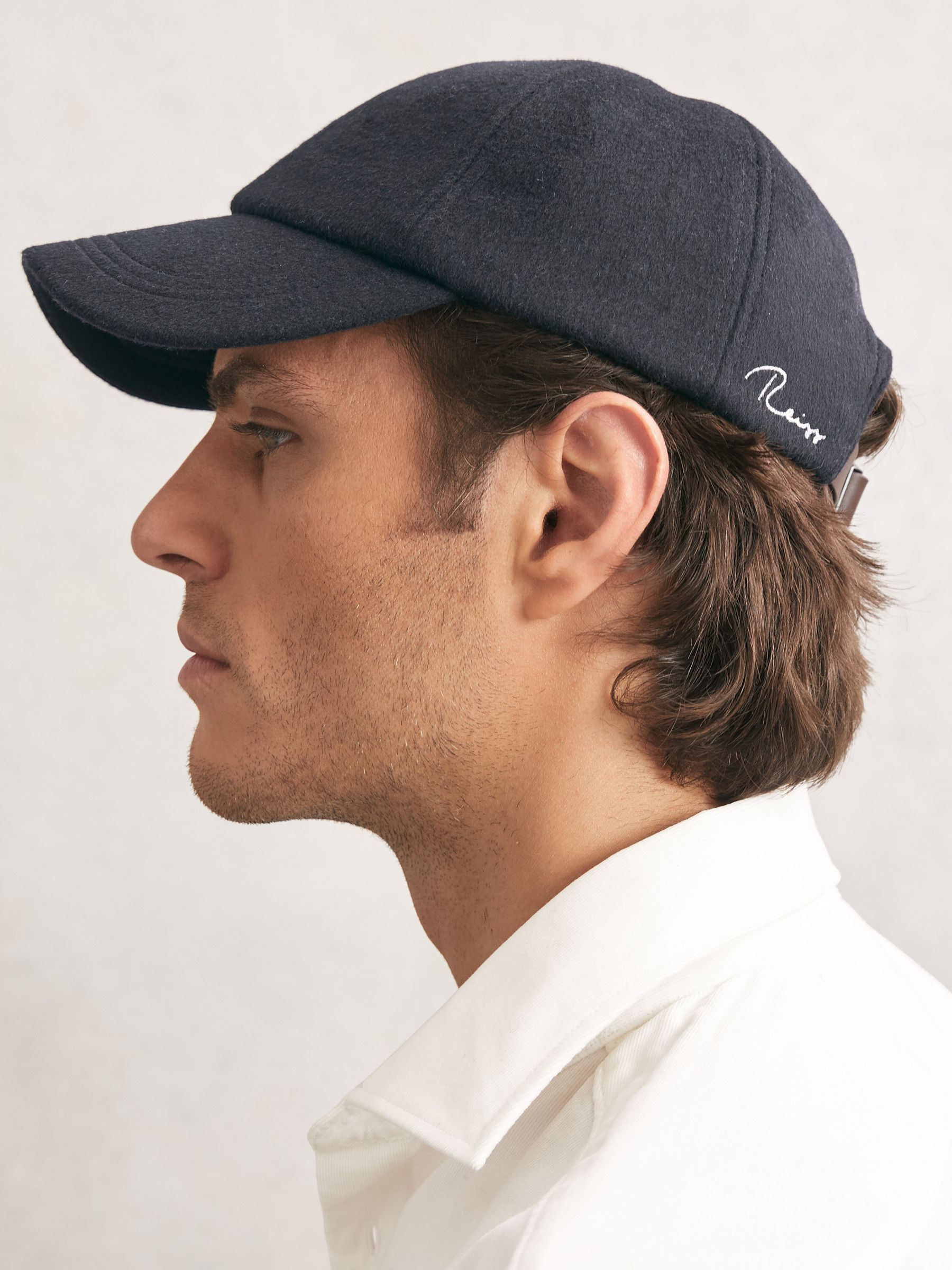 Wool-Blend Baseball Cap in Navy - Image 2 of 5